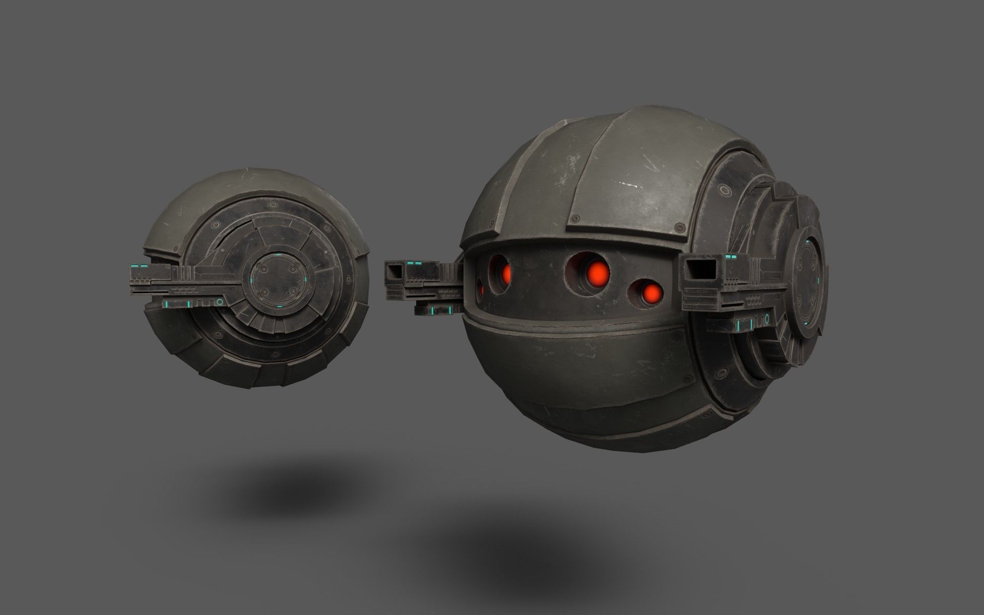 SciFi Drones Low-poly 3D model_2