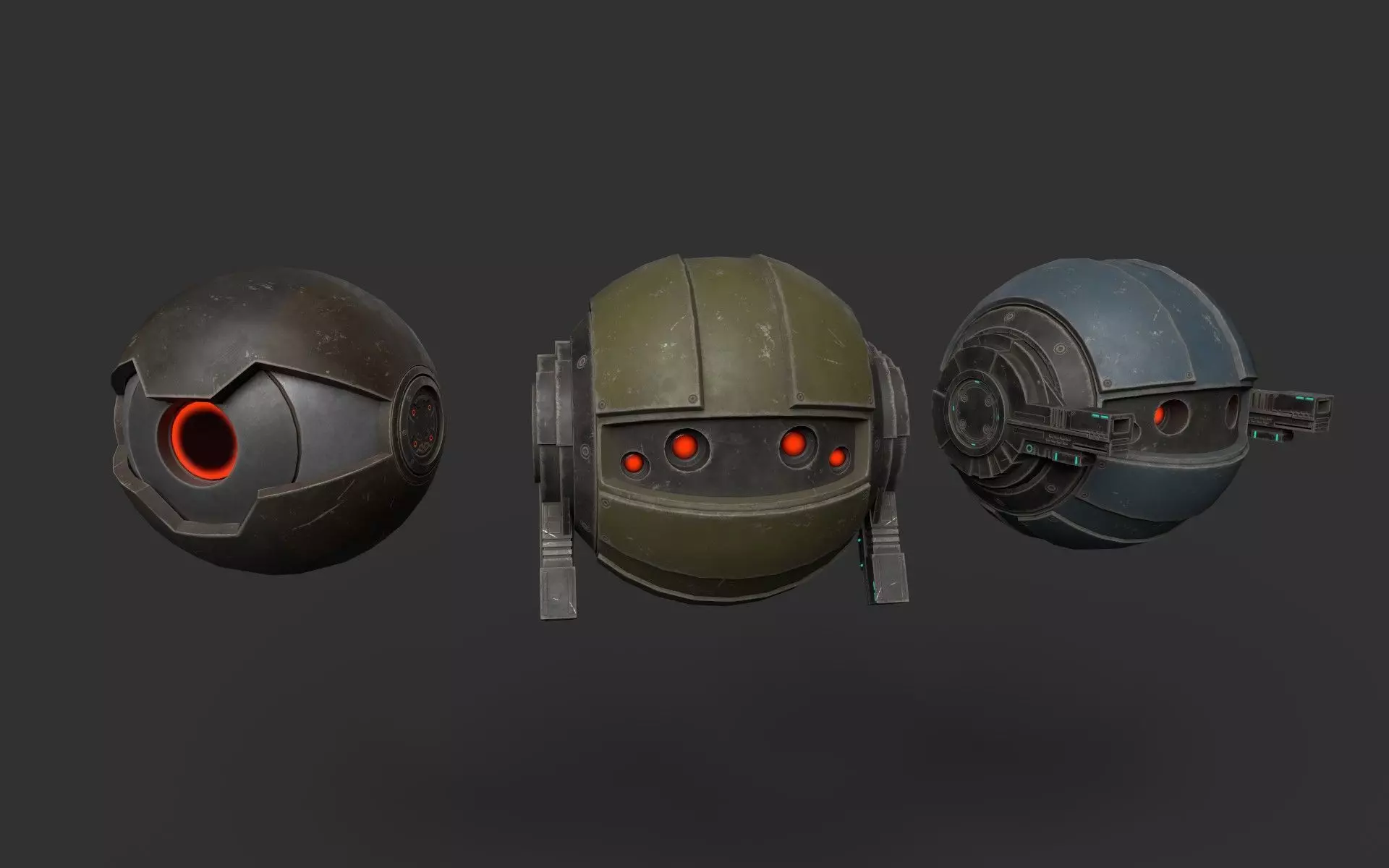 SciFi Drones Low-poly 3D model_0