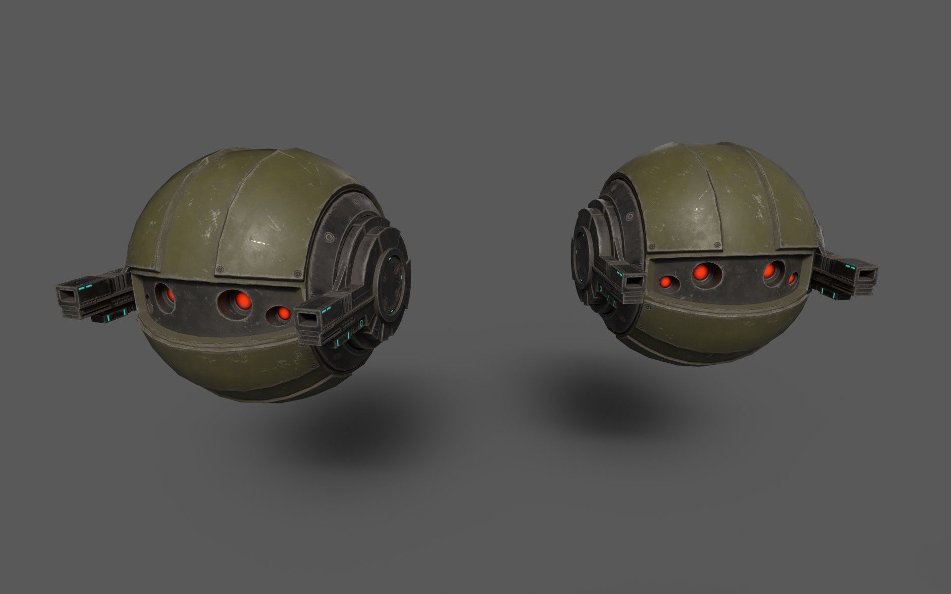 SciFi Drones Low-poly 3D model_3