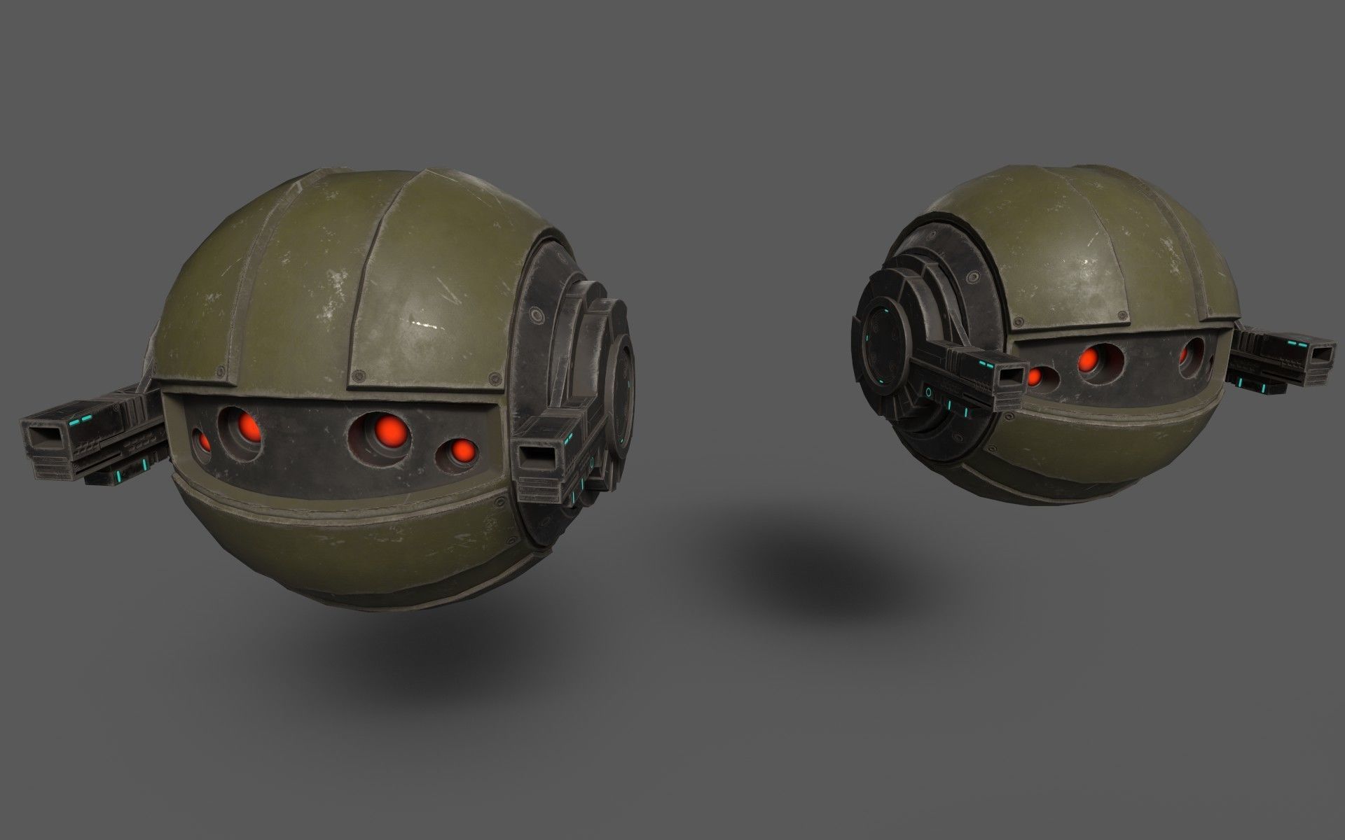 SciFi Drones Low-poly 3D model_4