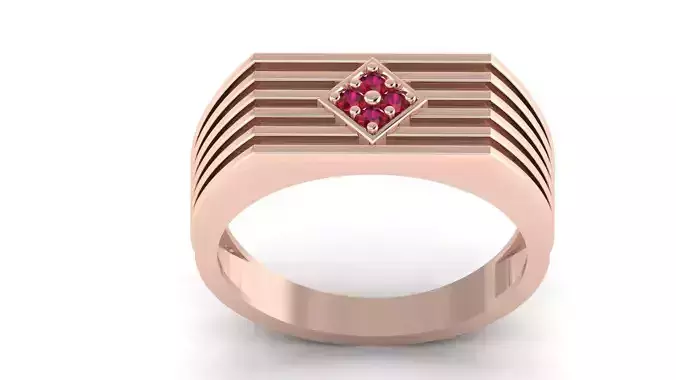 BEST UNIGUE DIAMOND GENTS RING EDITABLE 3dm stl obj mtl  3D print model