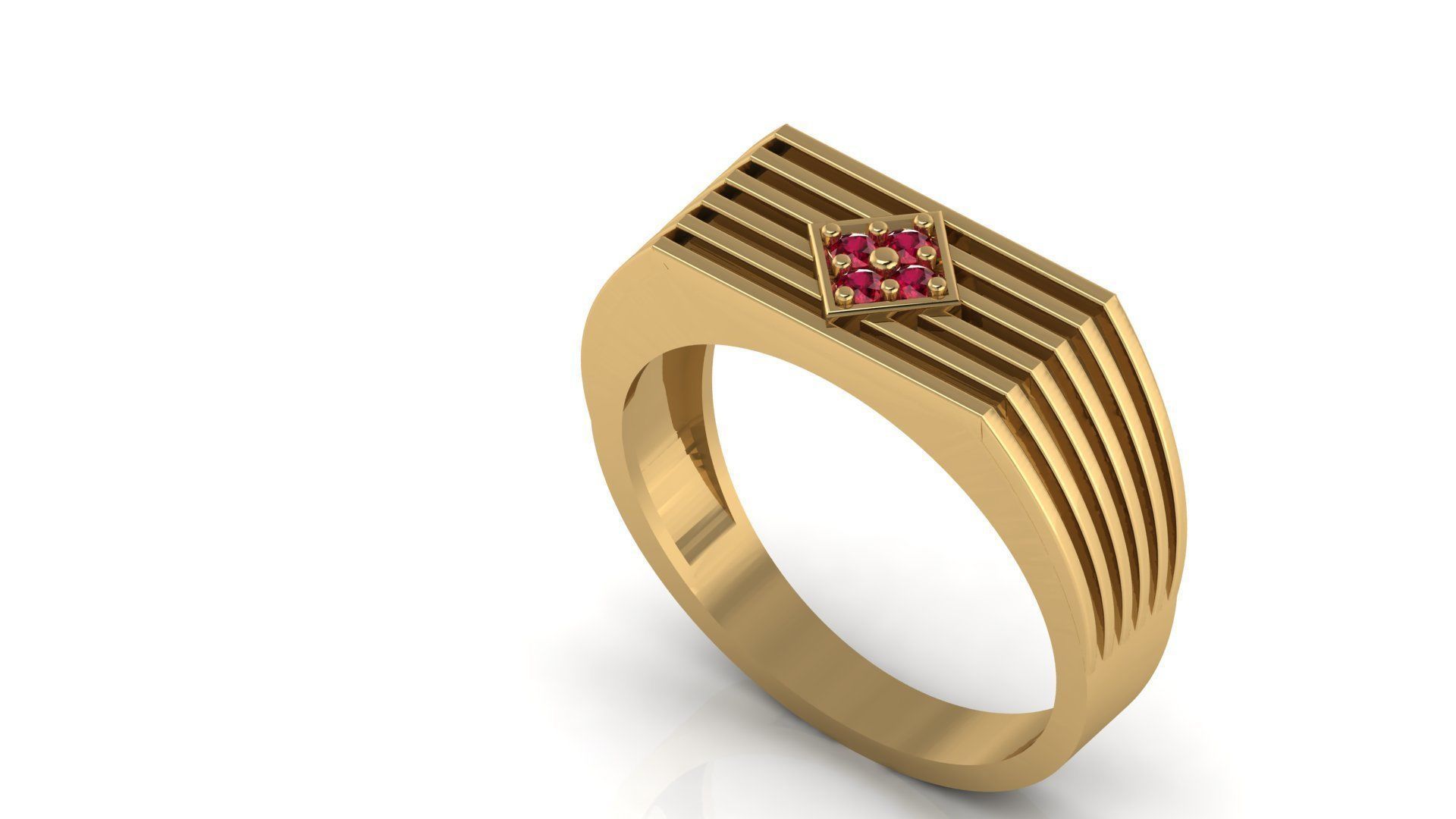 BEST UNIGUE DIAMOND GENTS RING EDITABLE 3dm stl obj mtl 3D print model_7