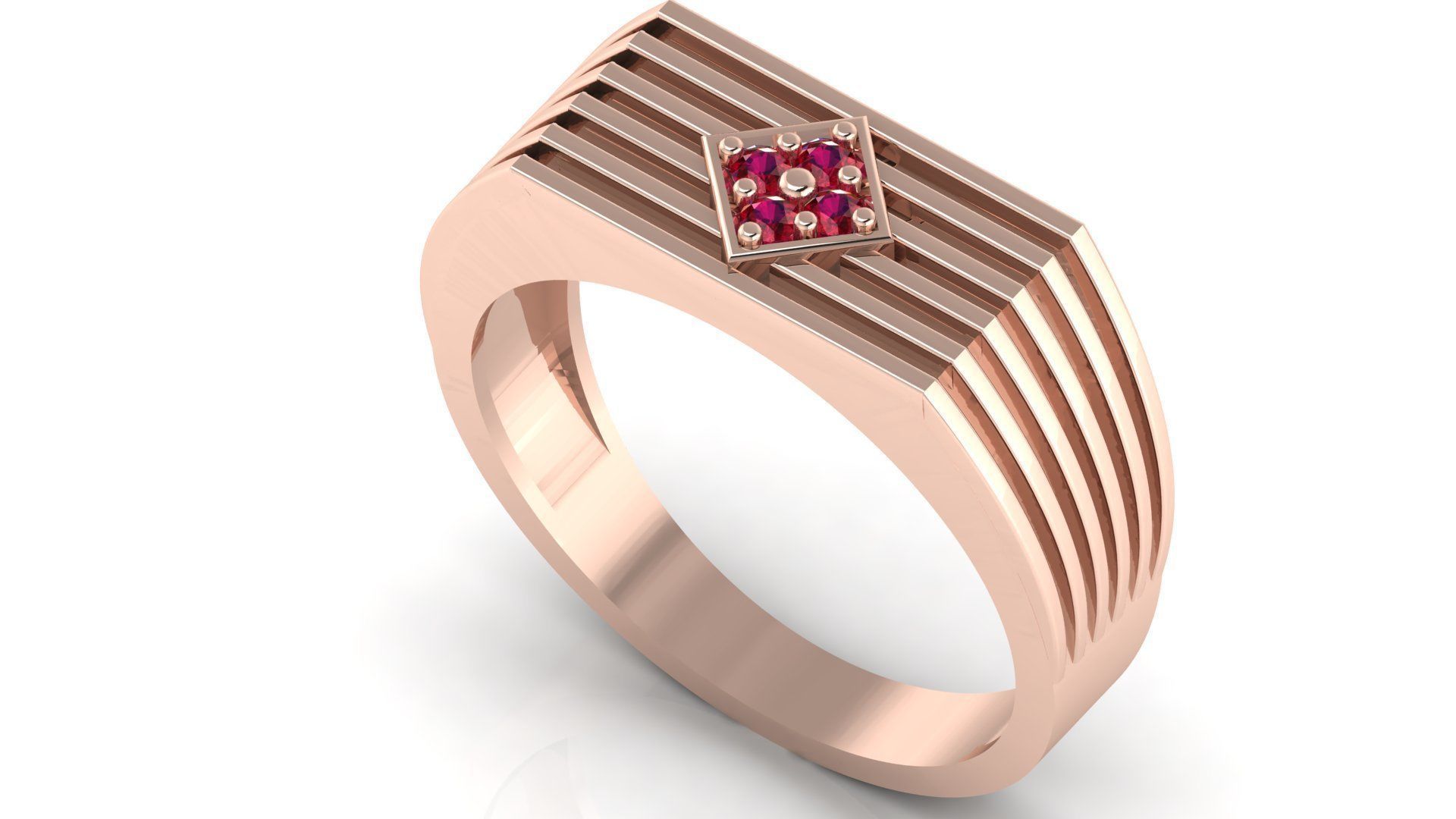 BEST UNIGUE DIAMOND GENTS RING EDITABLE 3dm stl obj mtl 3D print model_10