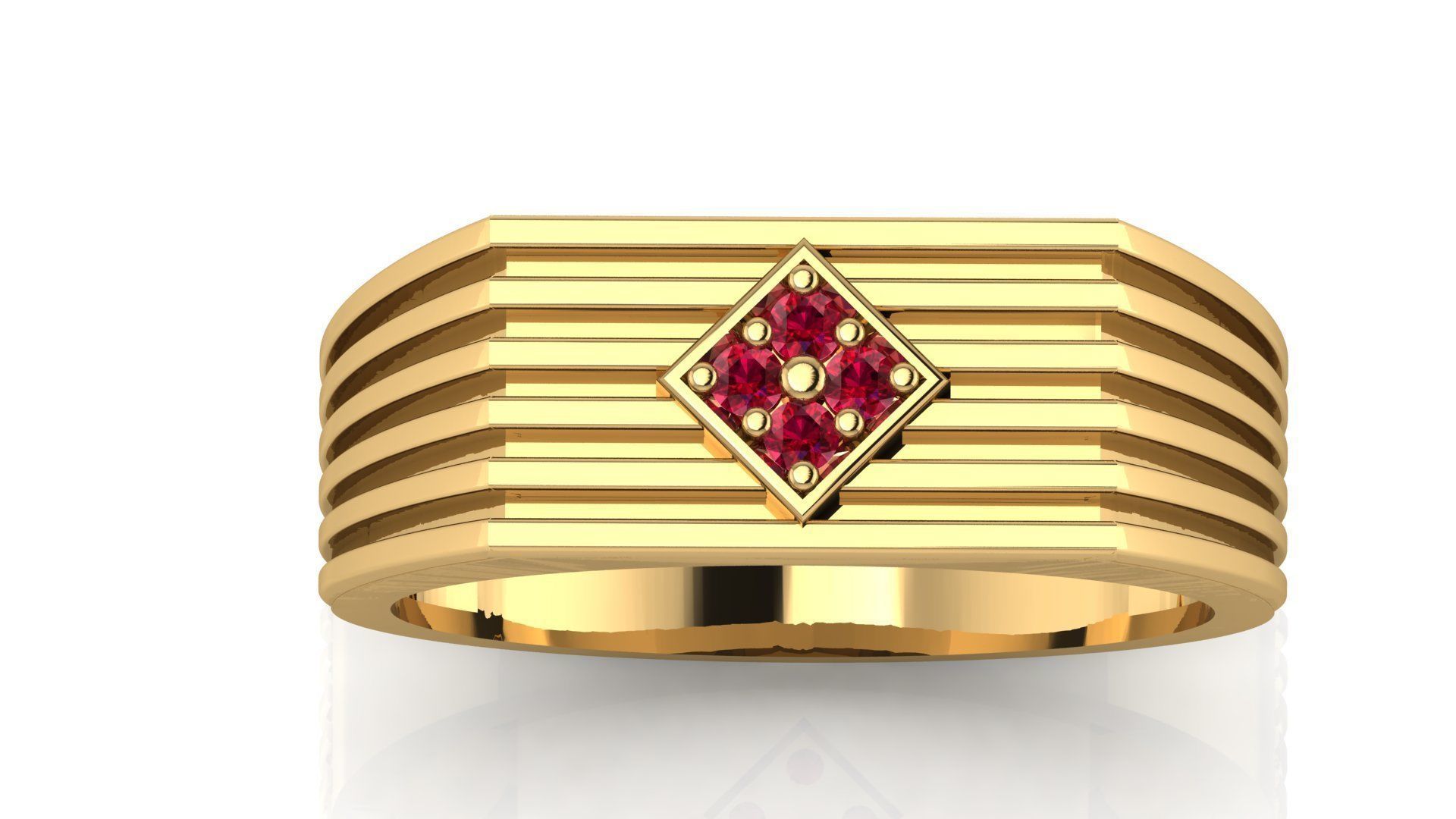 BEST UNIGUE DIAMOND GENTS RING EDITABLE 3dm stl obj mtl 3D print model_2