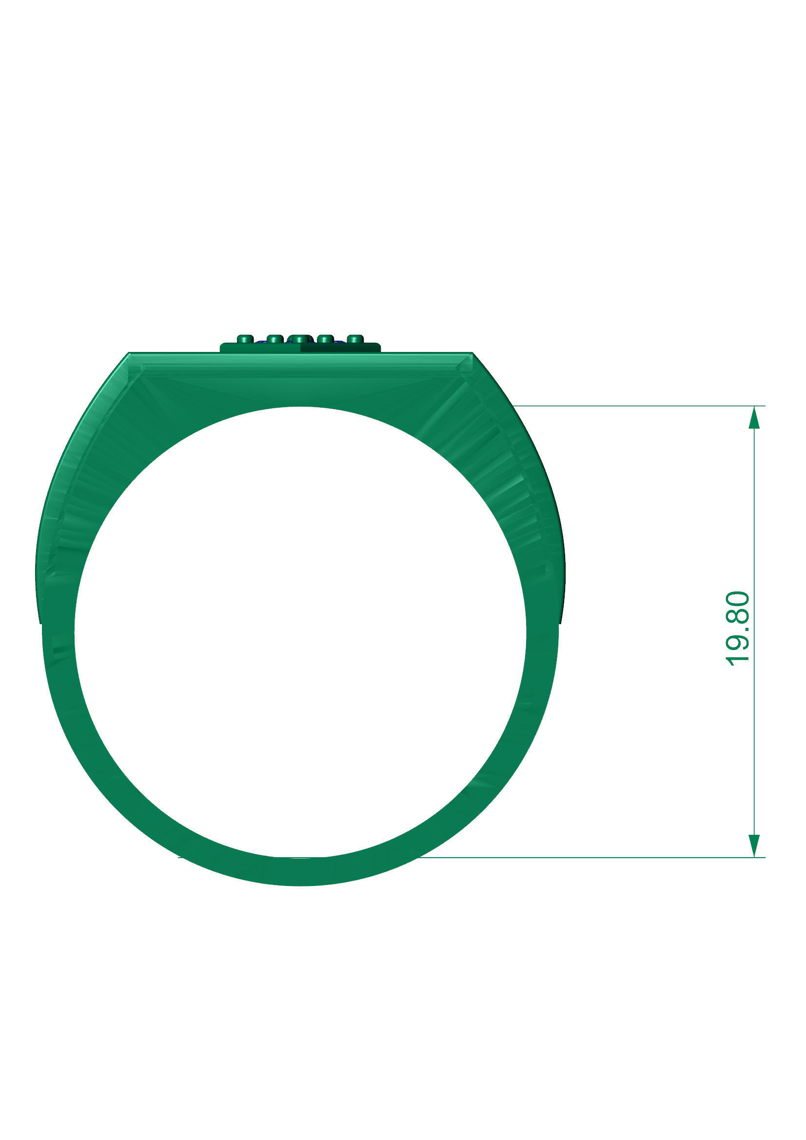 BEST UNIGUE DIAMOND GENTS RING EDITABLE 3dm stl obj mtl 3D print model_4