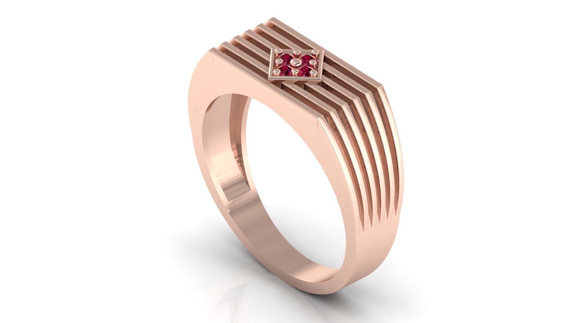 BEST UNIGUE DIAMOND GENTS RING EDITABLE 3dm stl obj mtl 3D print model_1