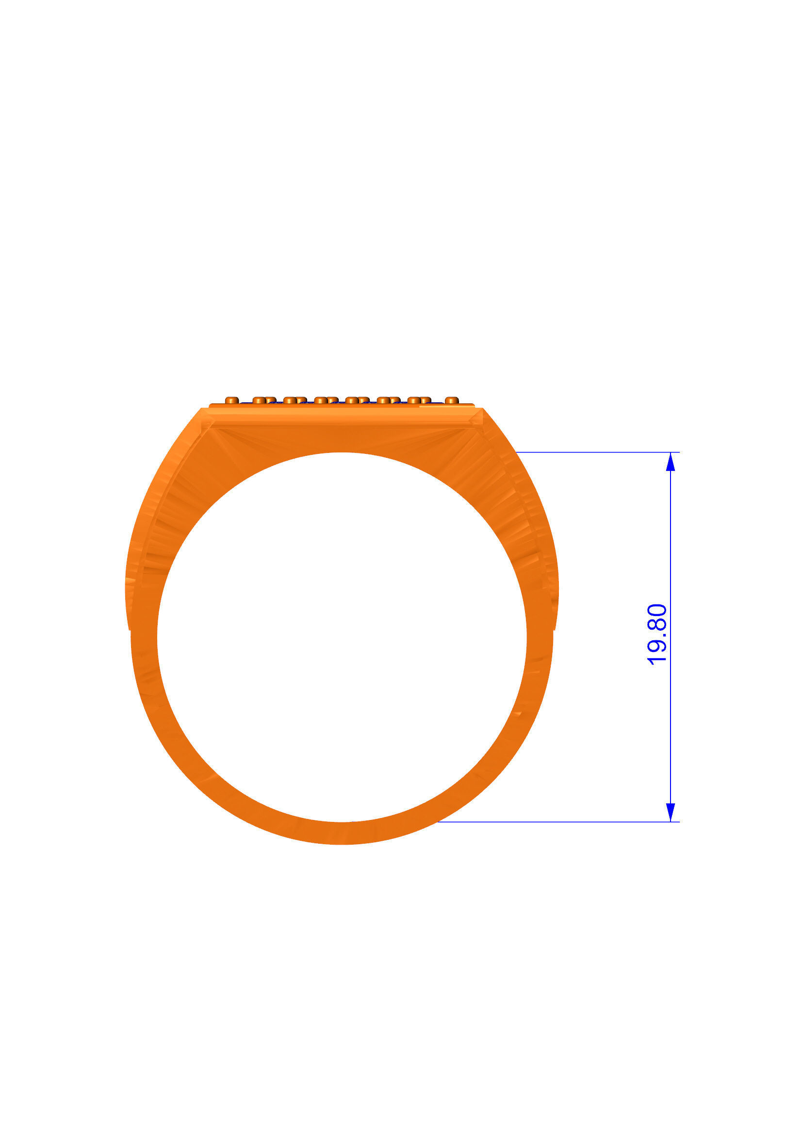 EDITABLE DIAMOND GENTS RING 3dm stl obj mtl 3D print model_8