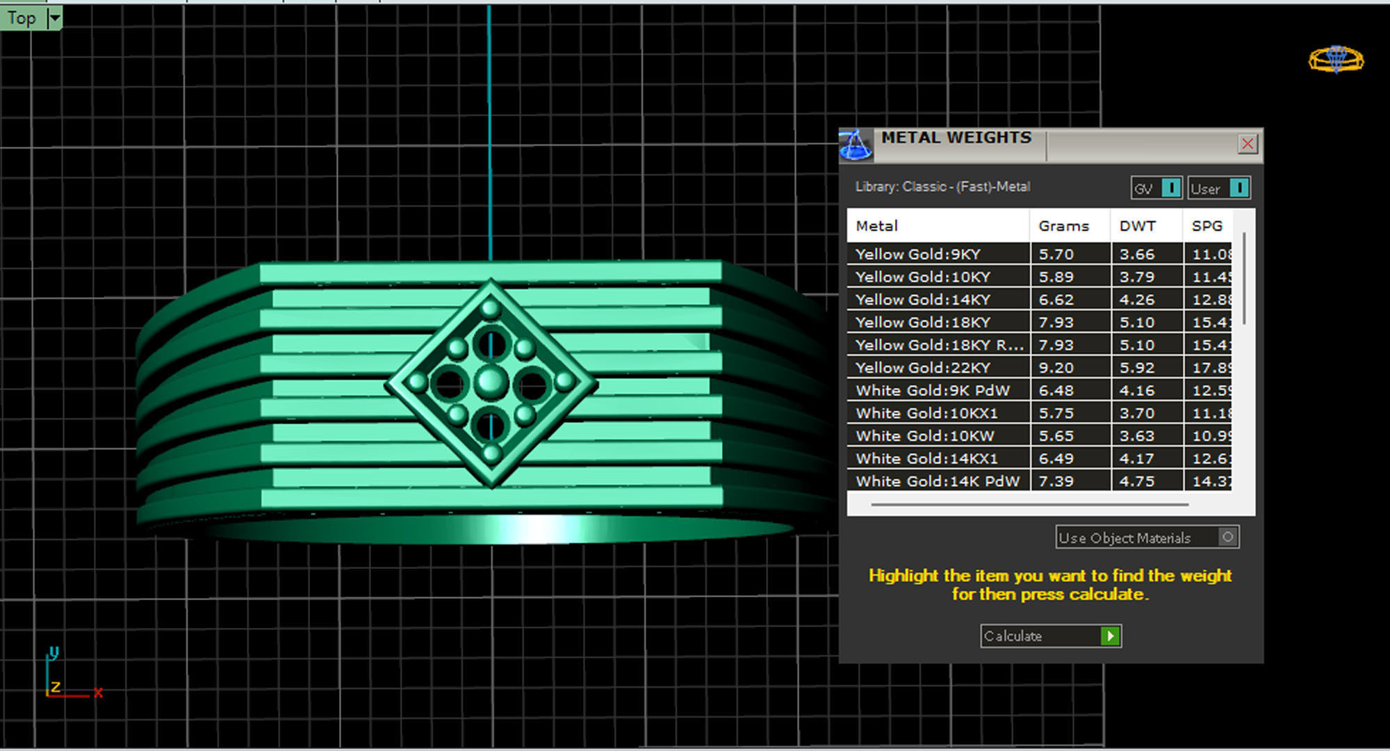 EDITABLE DIAMOND GENTS RING 3dm stl obj mtl 3D print model_5