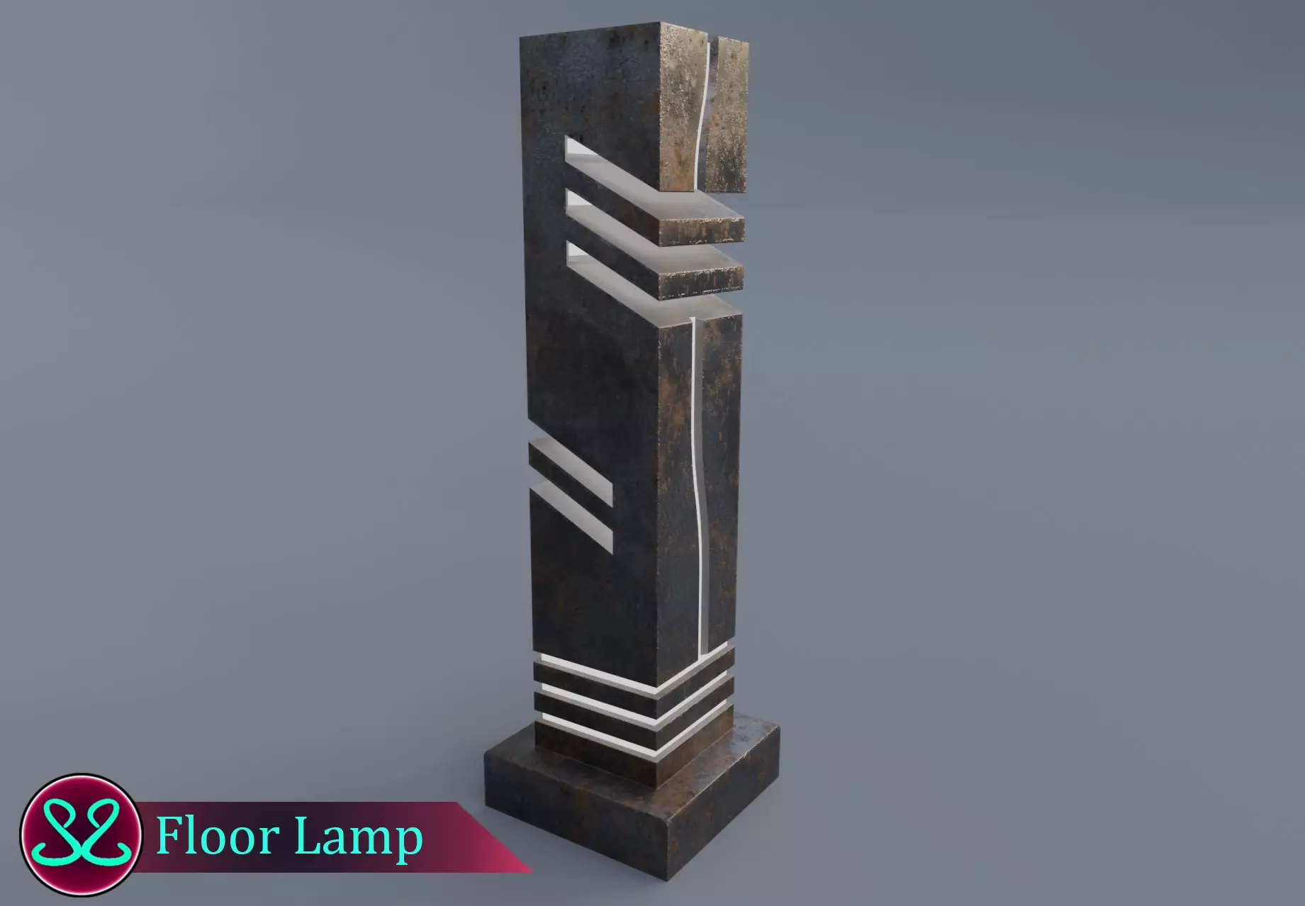 Awesome Floor Lamp Old Rusty Lamp Rgb Led Lamp Free low-poly 3D model