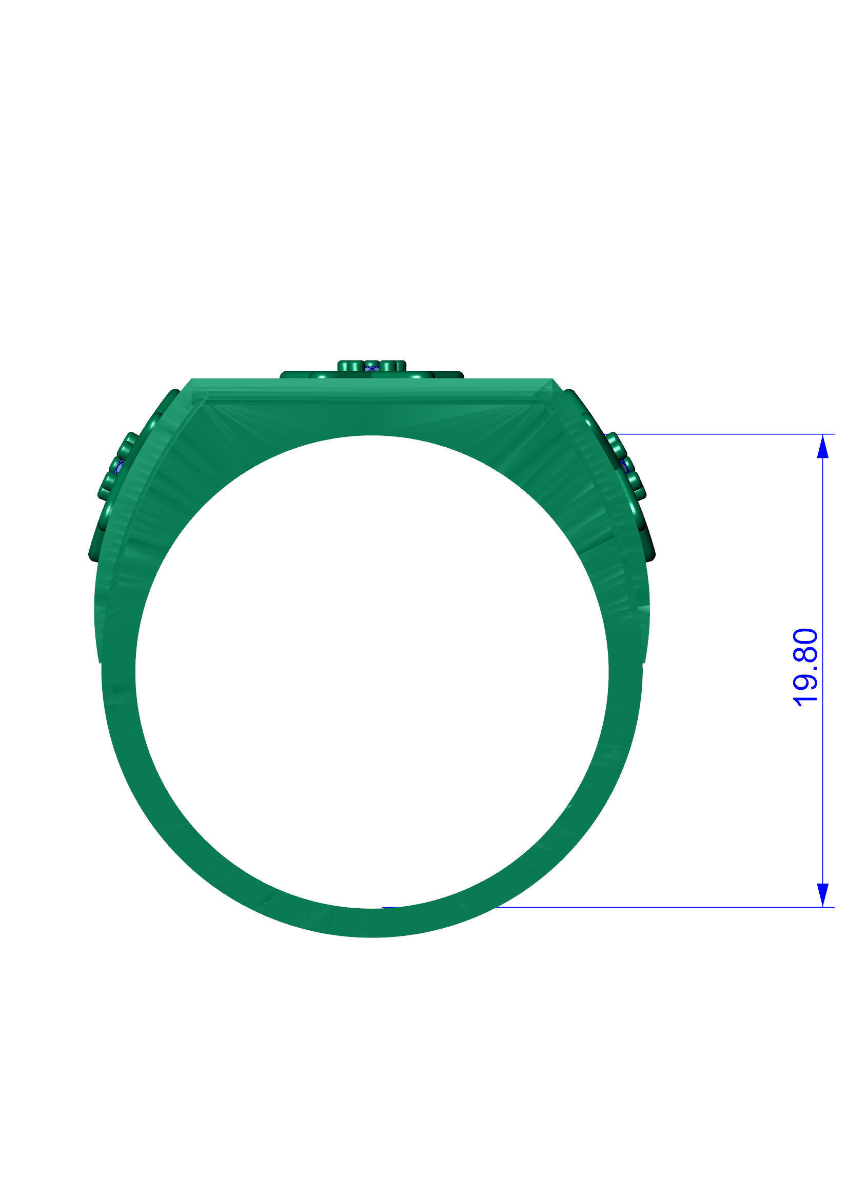 STAR DIAMOND GENTS RING EDITABLE 3dm stl obj mtl 3D print model_5