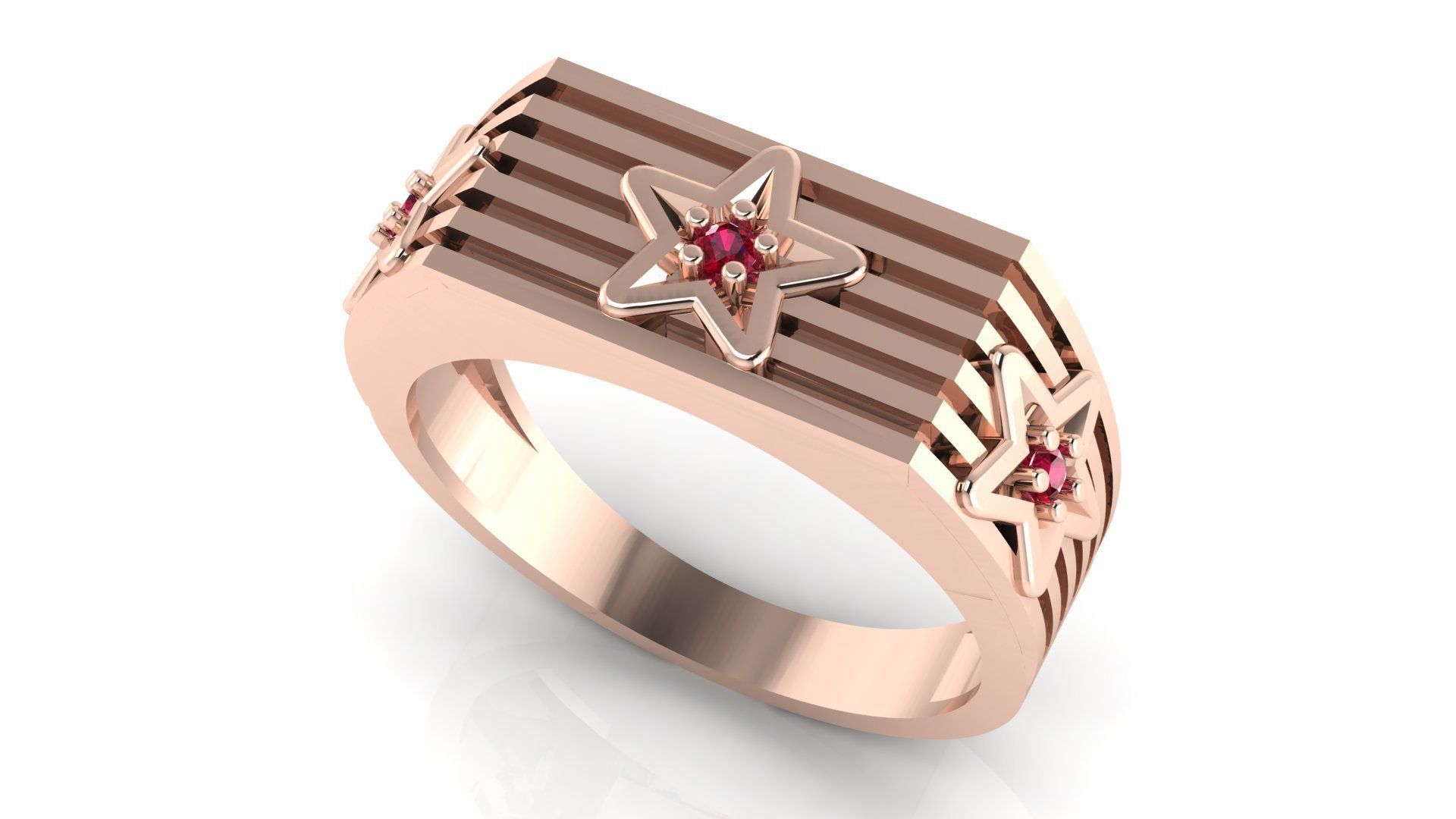 STAR DIAMOND GENTS RING EDITABLE 3dm stl obj mtl 3D print model_7