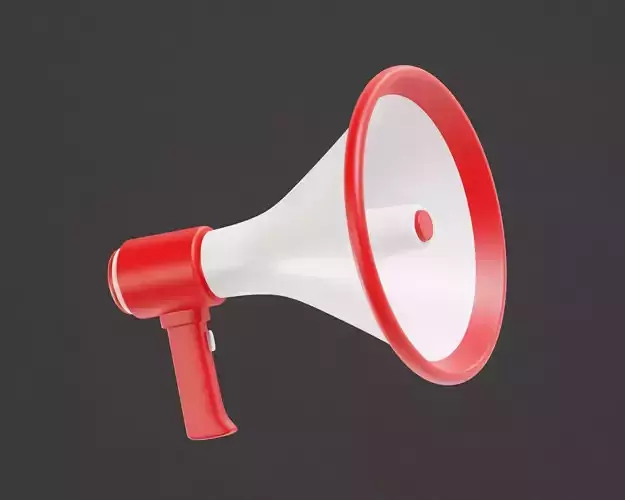 Megaphone 3d model Low-poly 3D model