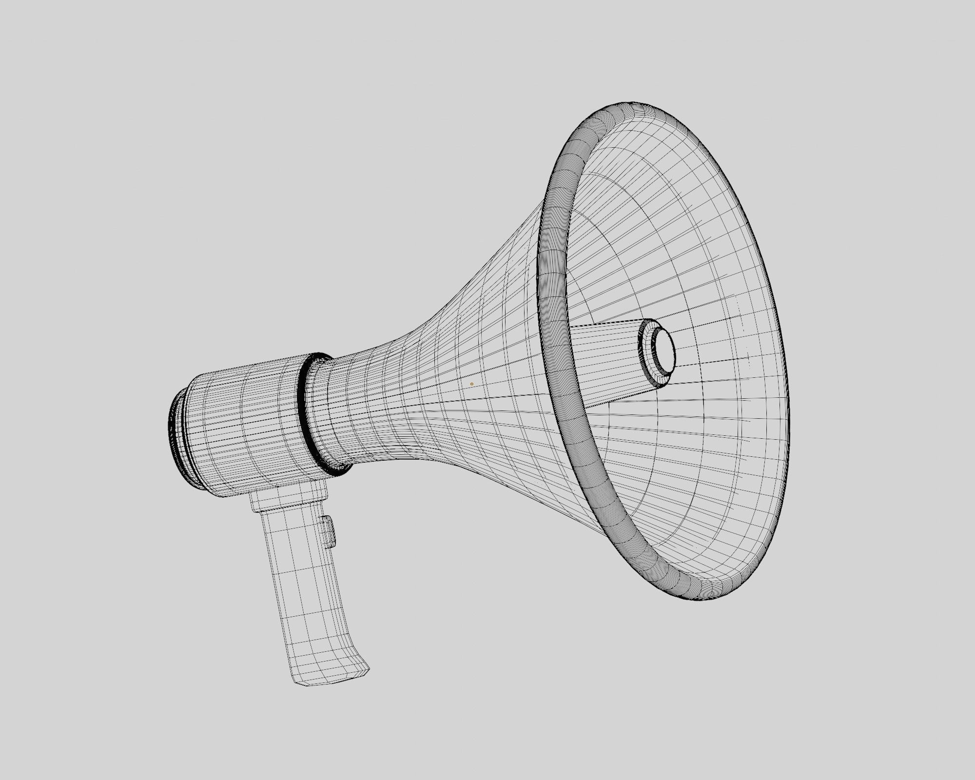 Megaphone 3d model Low-poly 3D model_4
