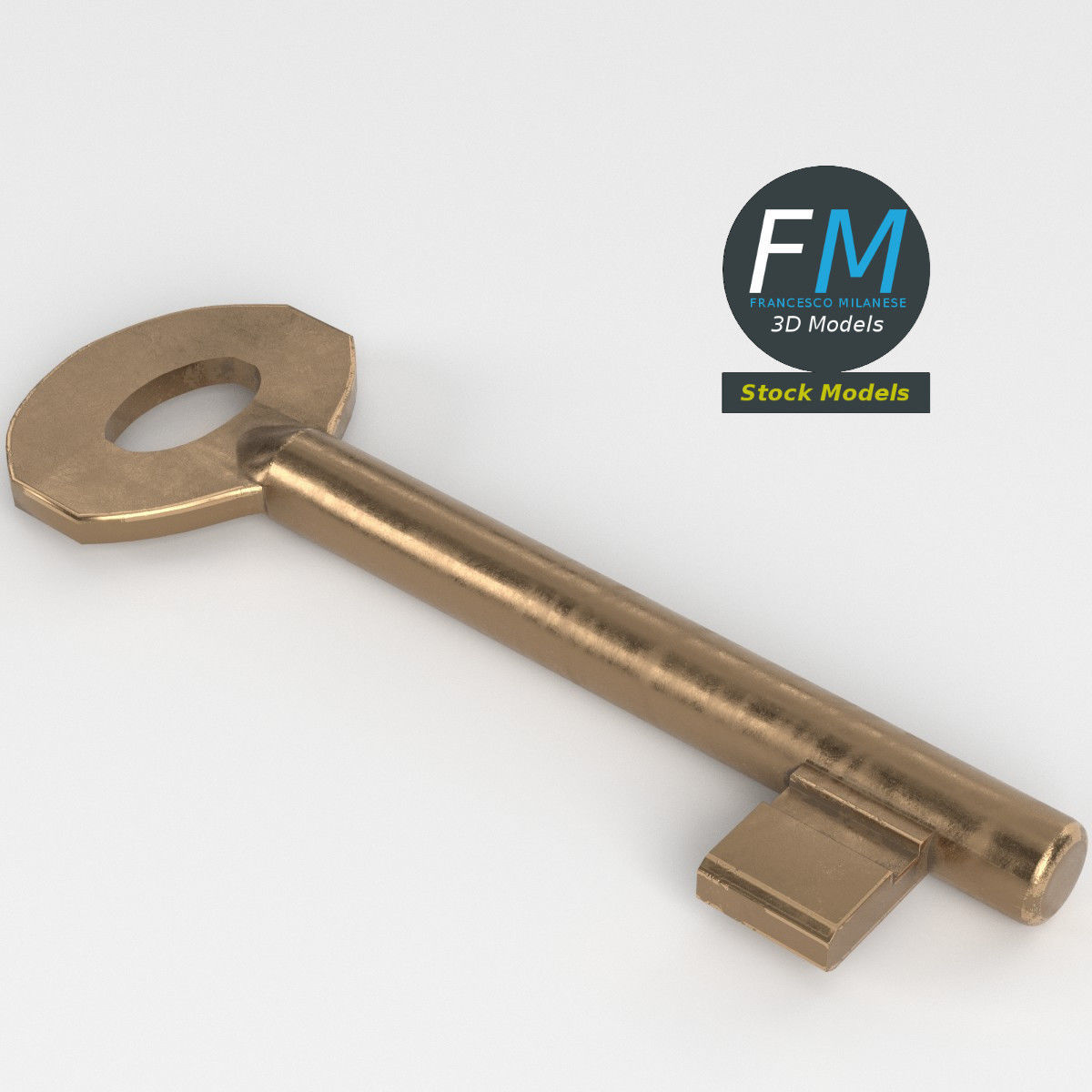 Old key 3D model_2