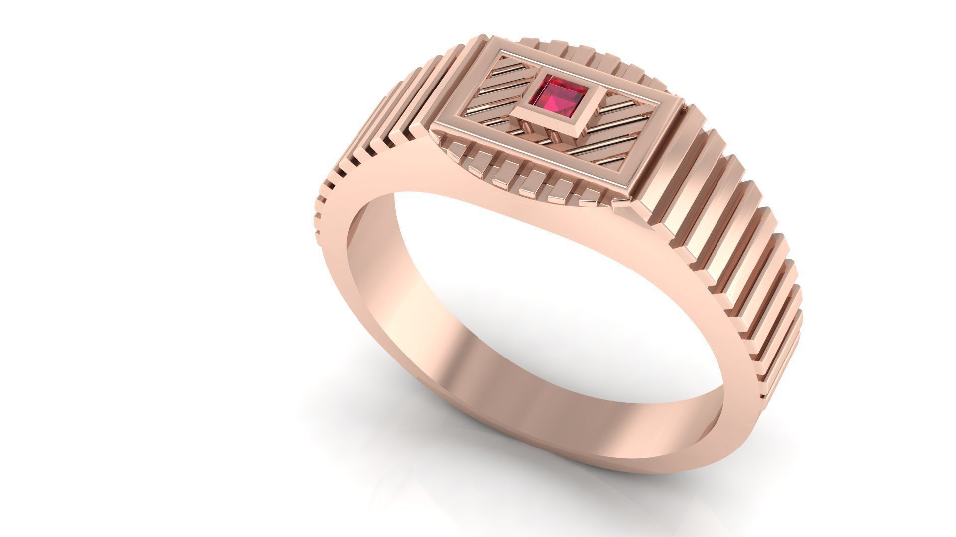 ELEGANT TEXTURE GENTS RING EDITABLE 3dm stl obj mtl 3D print model_7