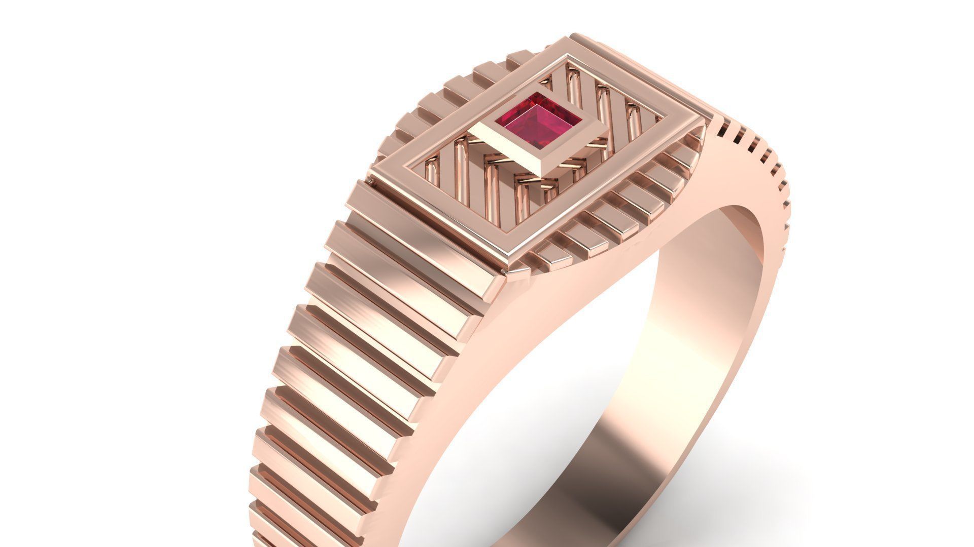 ELEGANT TEXTURE GENTS RING EDITABLE 3dm stl obj mtl 3D print model_5