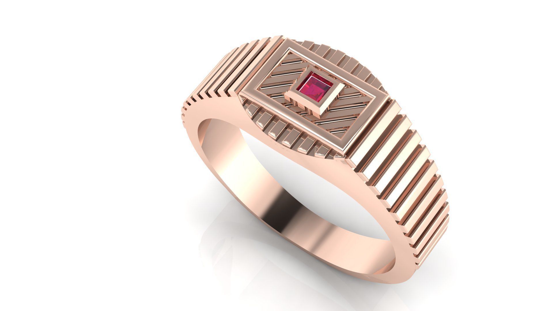 ELEGANT TEXTURE GENTS RING EDITABLE 3dm stl obj mtl 3D print model_2