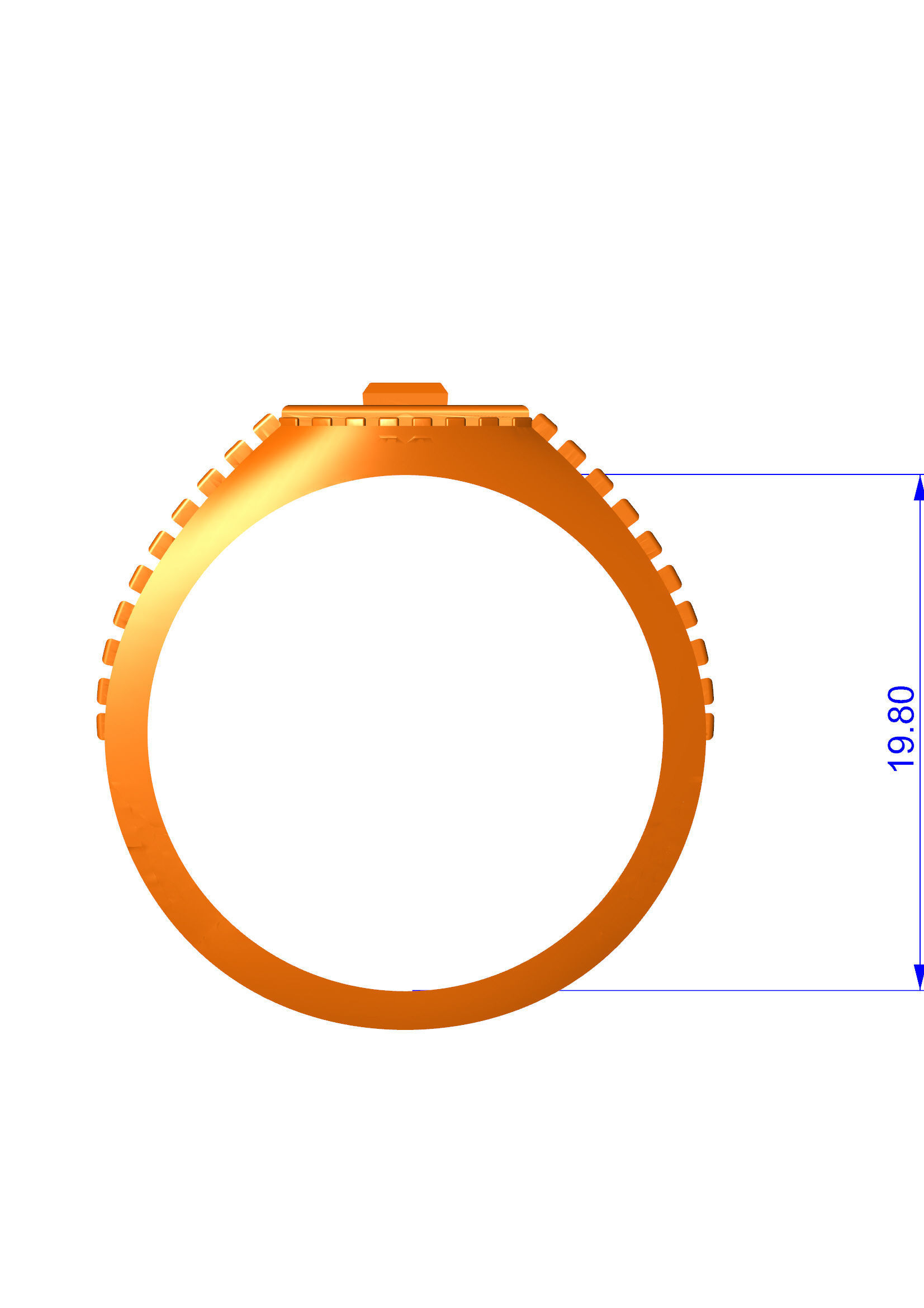 ELEGANT TEXTURE GENTS RING EDITABLE 3dm stl obj mtl 3D print model_10