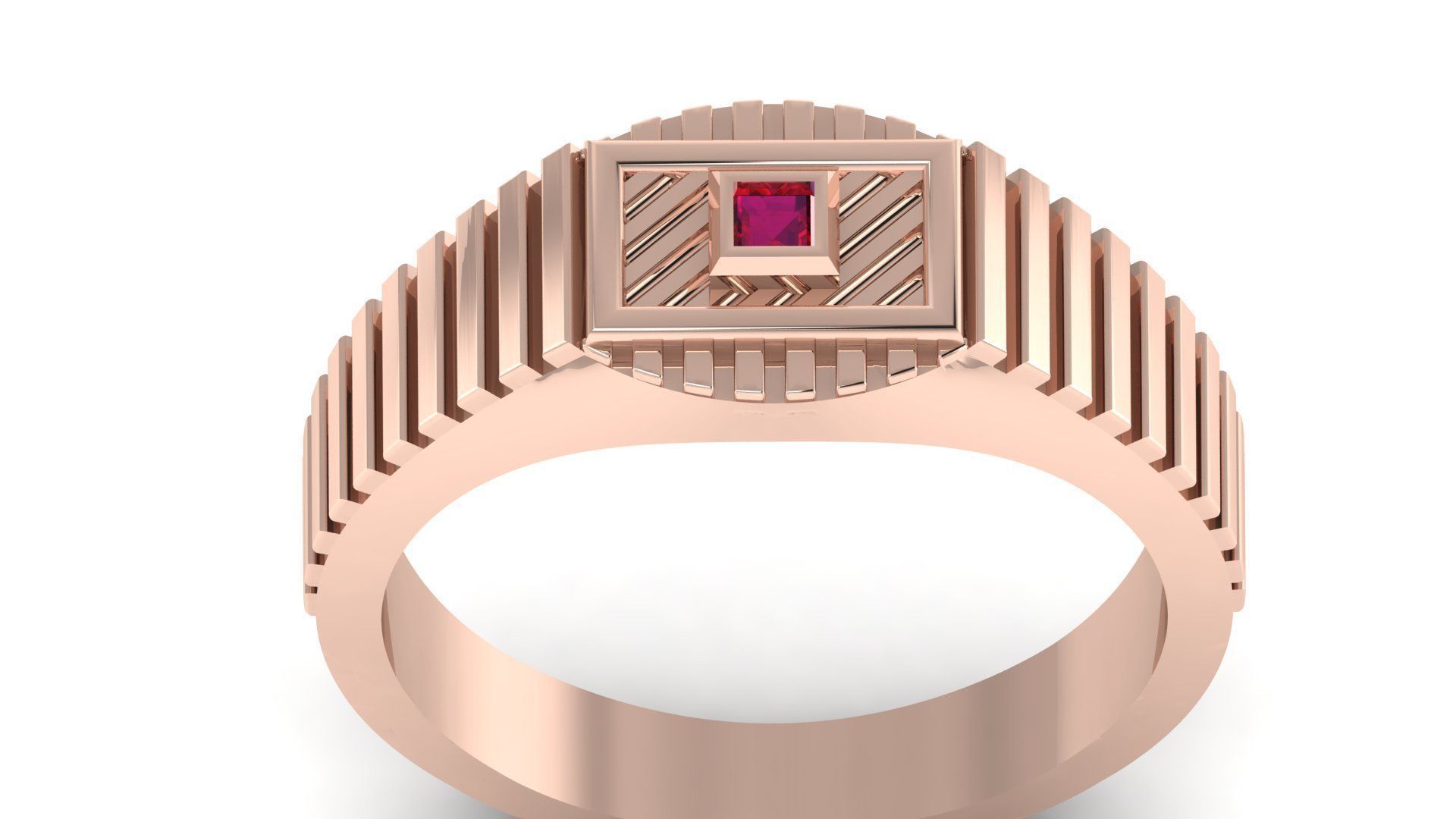 ELEGANT TEXTURE GENTS RING EDITABLE 3dm stl obj mtl 3D print model_1