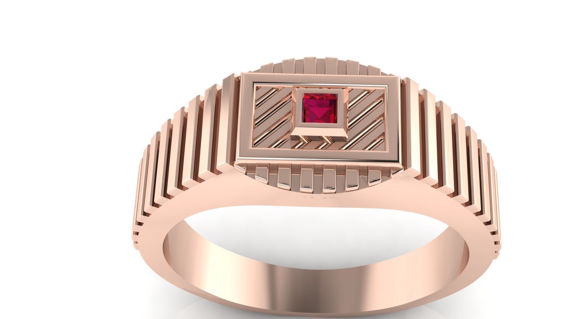 ELEGANT TEXTURE GENTS RING EDITABLE 3dm stl obj mtl 3D print model_6