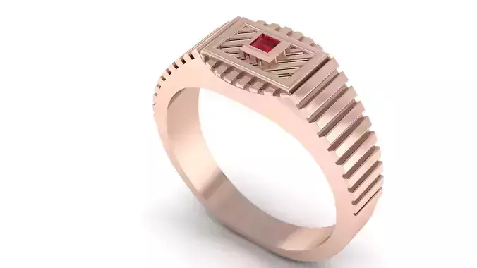 ELEGANT TEXTURE  GENTS RING EDITABLE 3dm stl obj mtl  3D print model