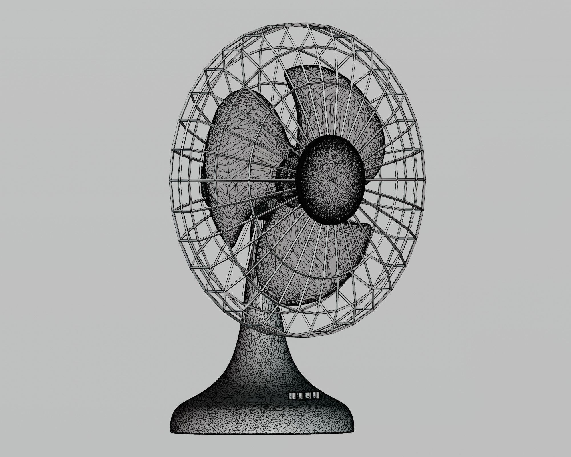 Table fan 3d model Low-poly 3D model_3