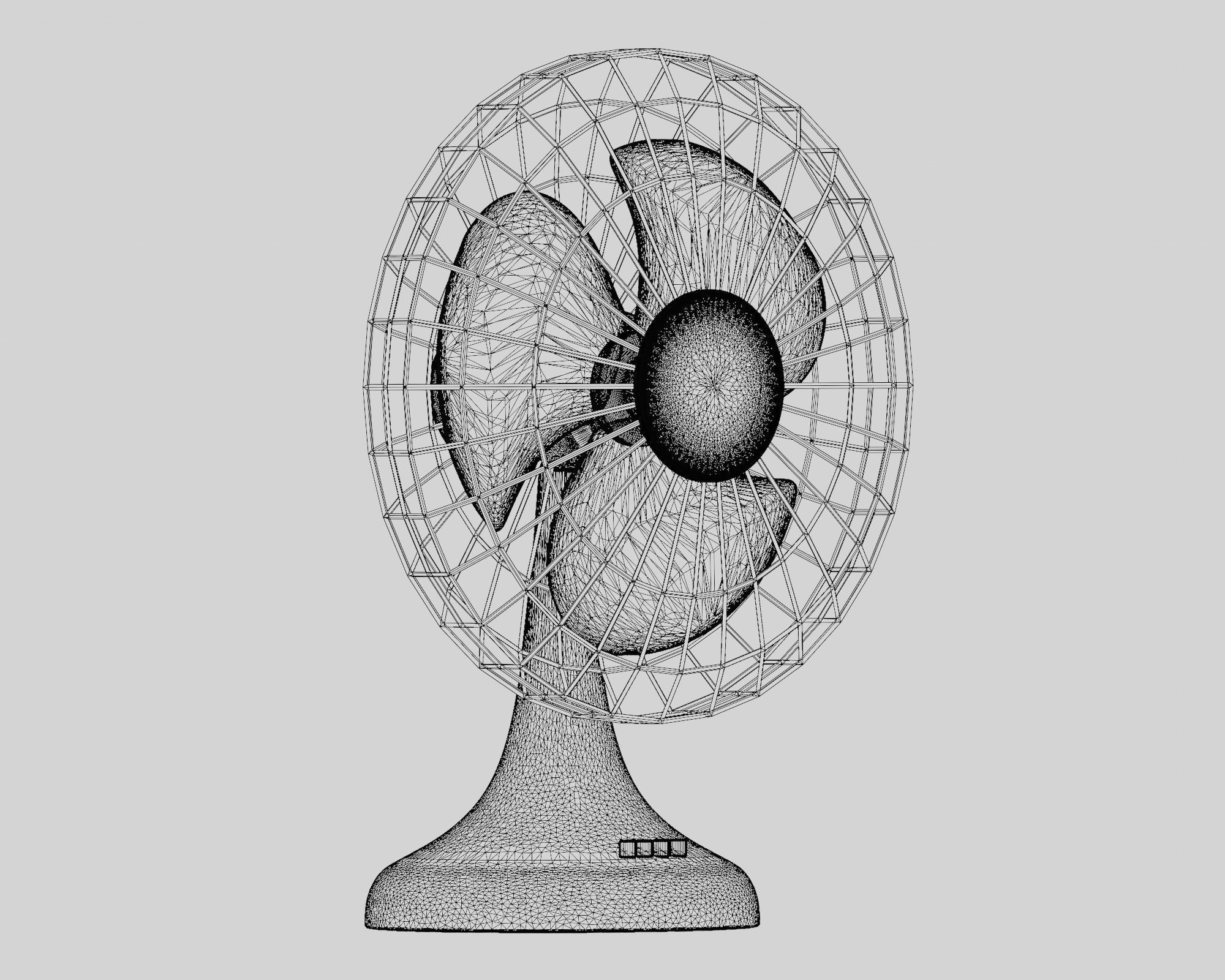 Table fan 3d model Low-poly 3D model_4