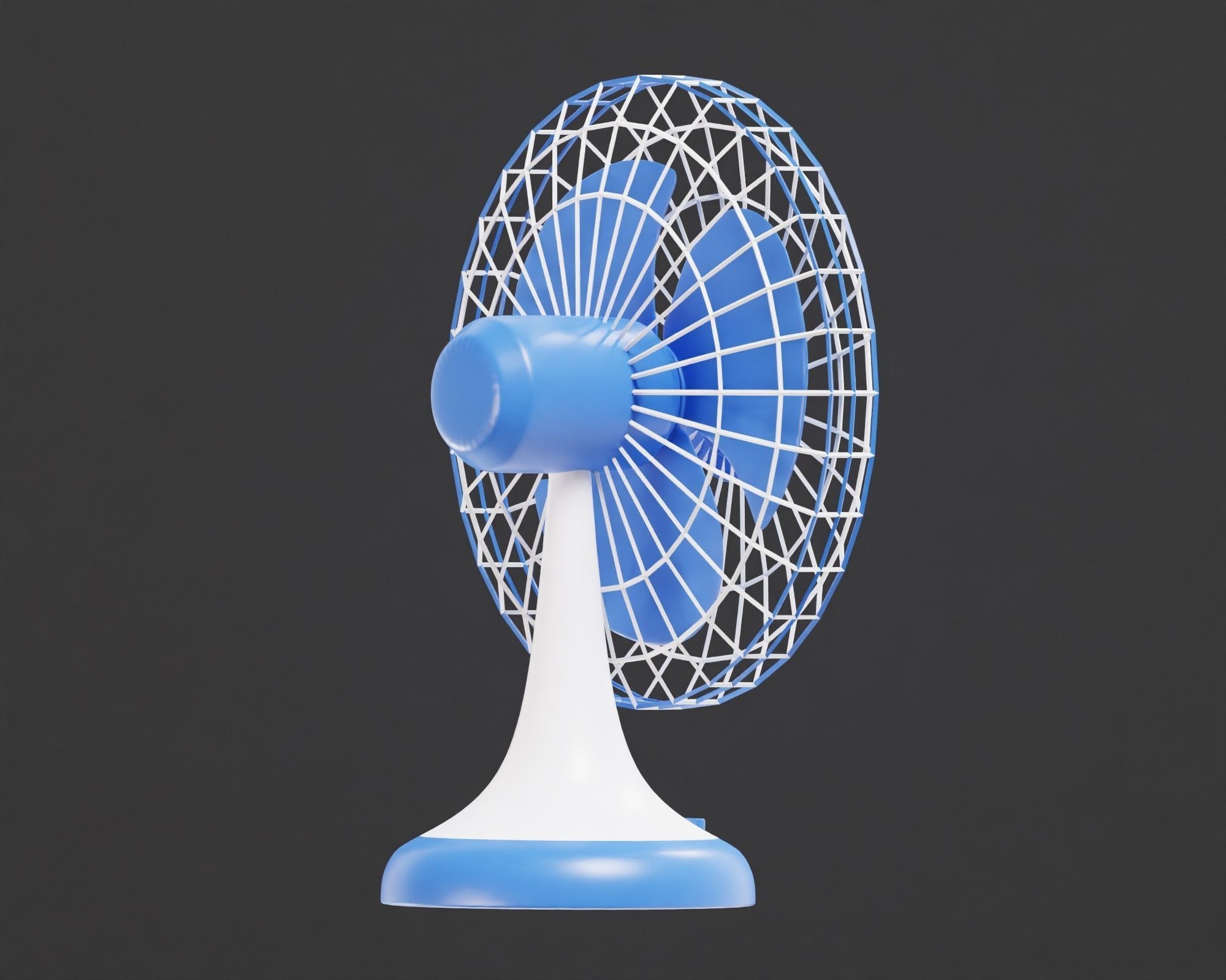 Table fan 3d model Low-poly 3D model_1