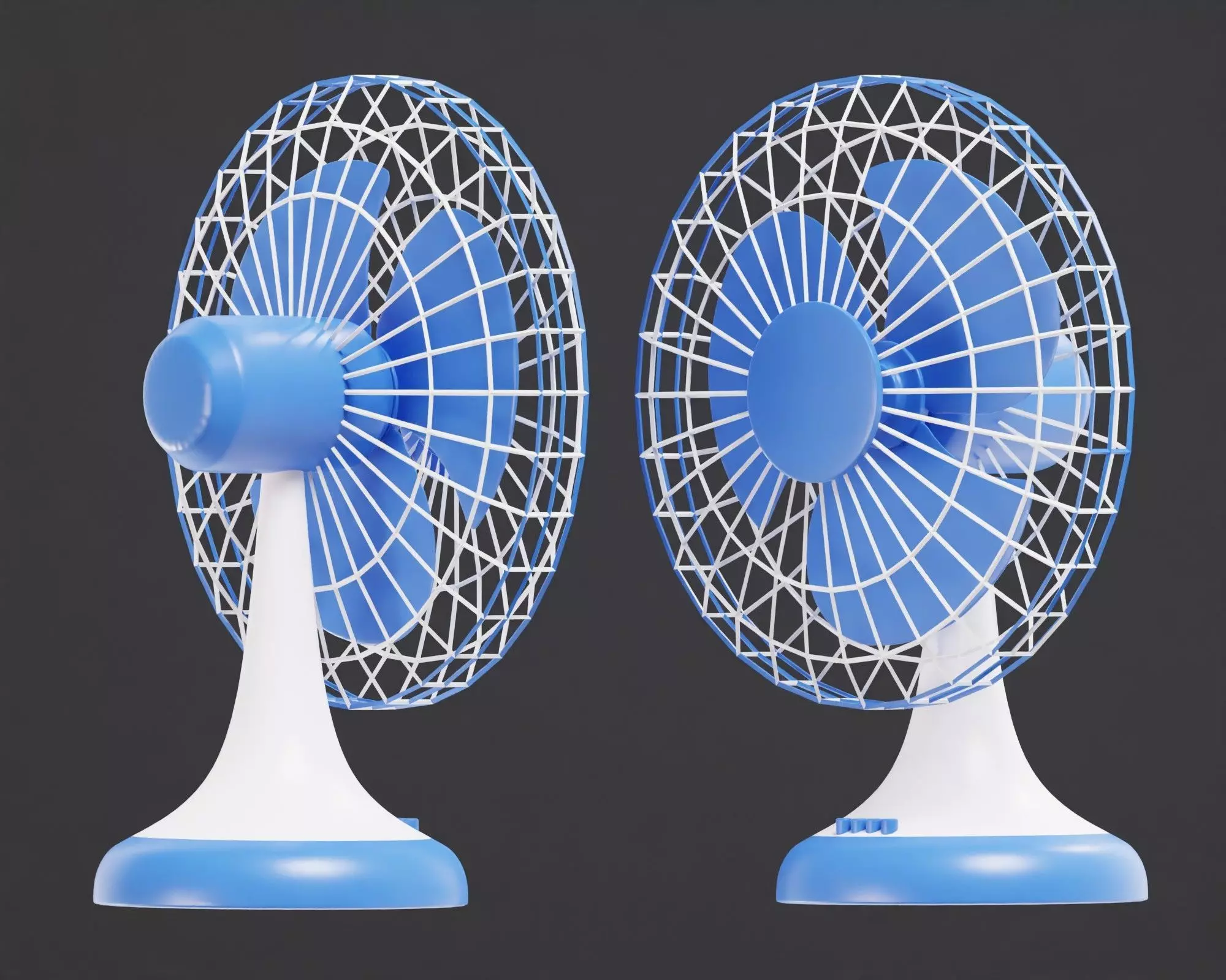 Table fan 3d model Low-poly 3D model_0