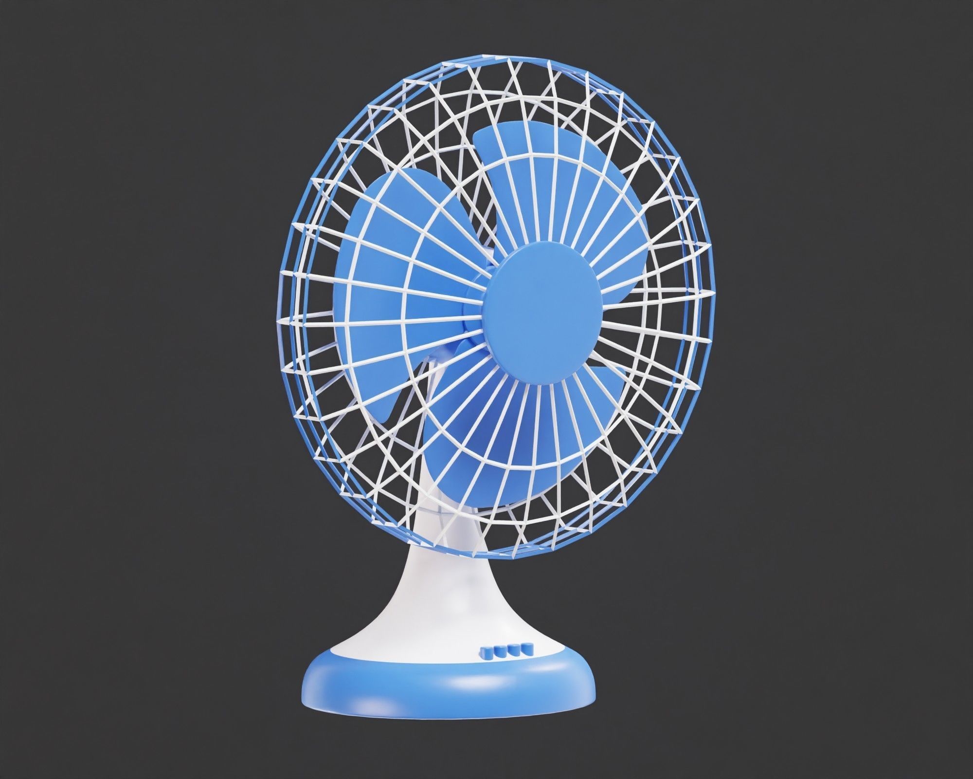 Table fan 3d model Low-poly 3D model_2