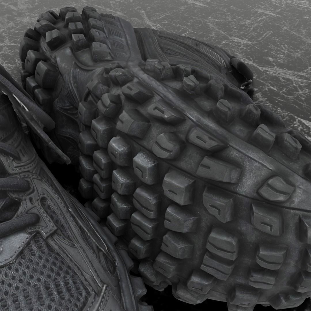 BALENCIAGA DEFENDER BLACK 3D SHOES Low-poly 3D model_8