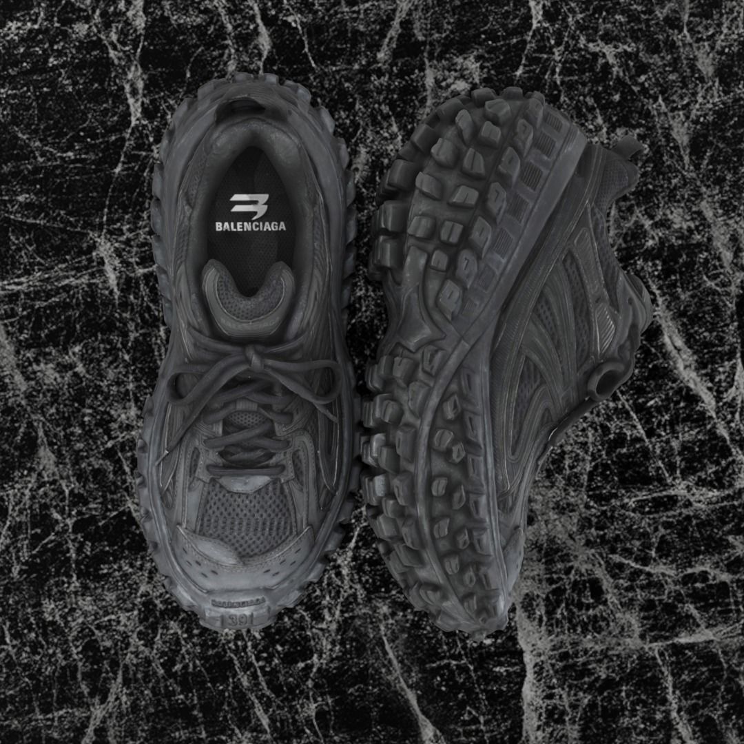 BALENCIAGA DEFENDER BLACK 3D SHOES Low-poly 3D model_3