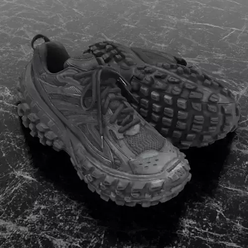 BALENCIAGA DEFENDER BLACK 3D SHOES