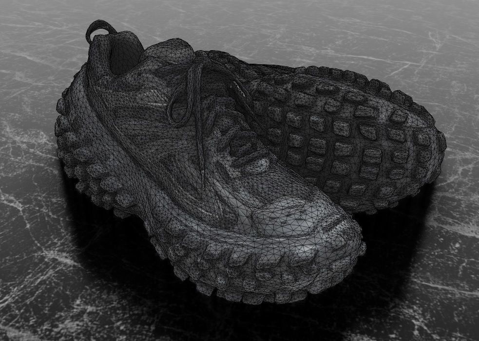 BALENCIAGA DEFENDER BLACK 3D SHOES Low-poly 3D model_13