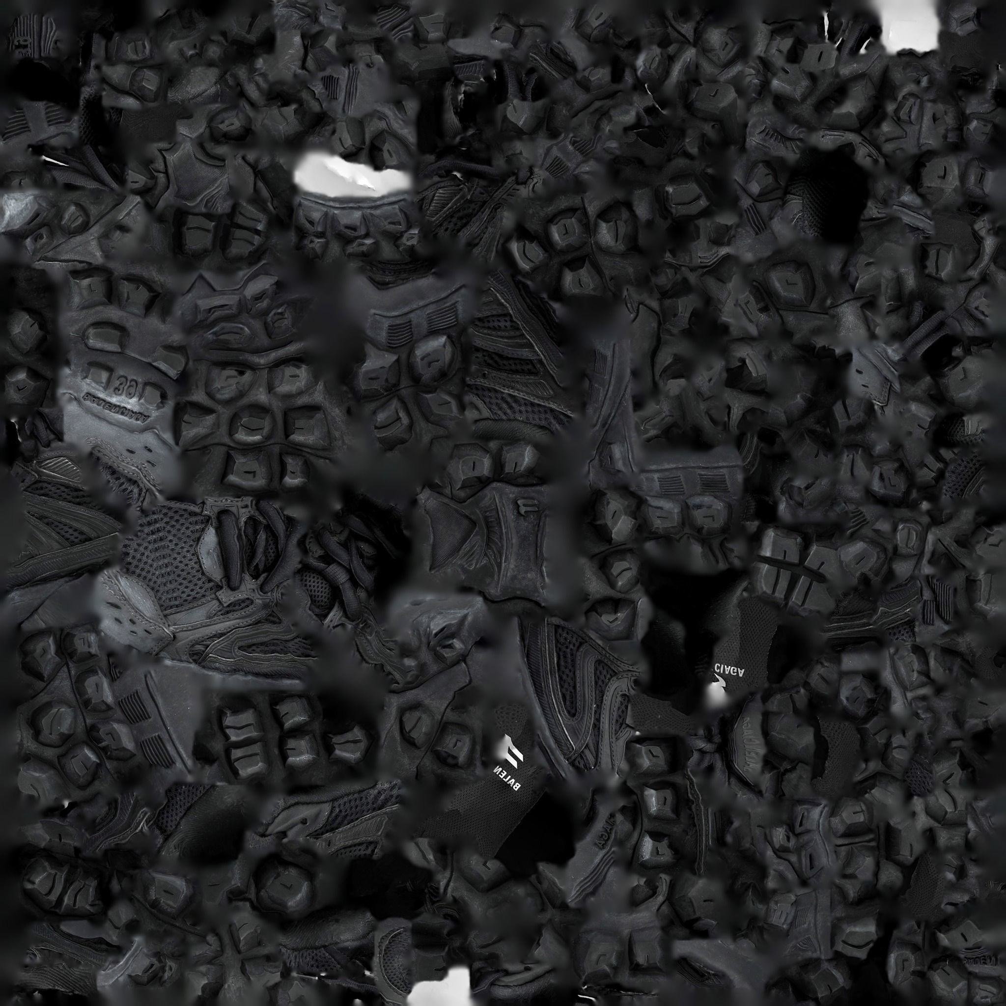 BALENCIAGA DEFENDER BLACK 3D SHOES Low-poly 3D model_14