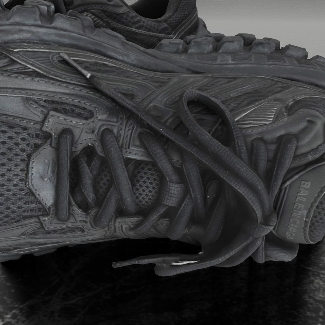 BALENCIAGA DEFENDER BLACK 3D SHOES Low-poly 3D model_12