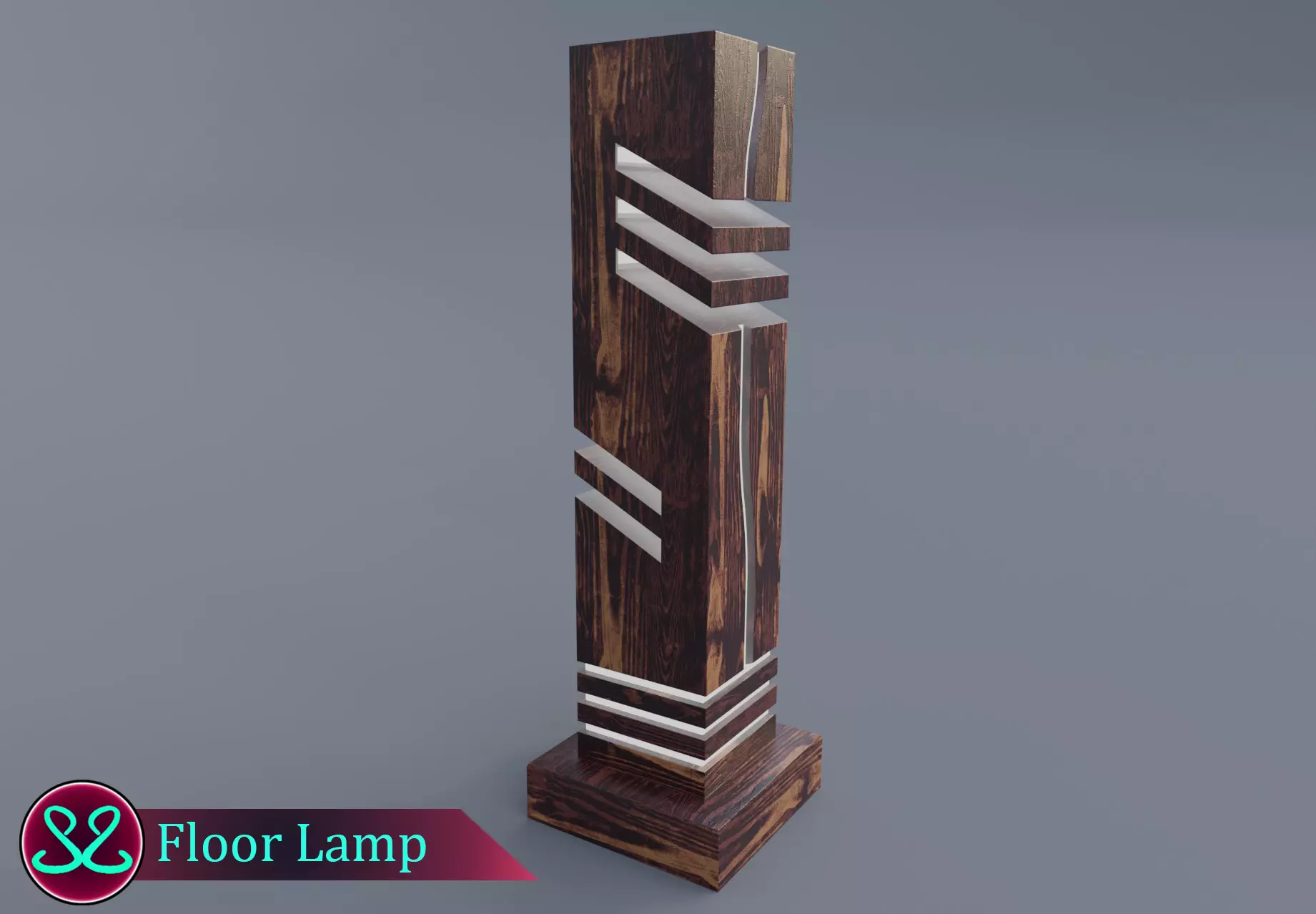 Awesome Floor Lamp Wood Lamp Rgb Led Lamp Free low-poly 3D model