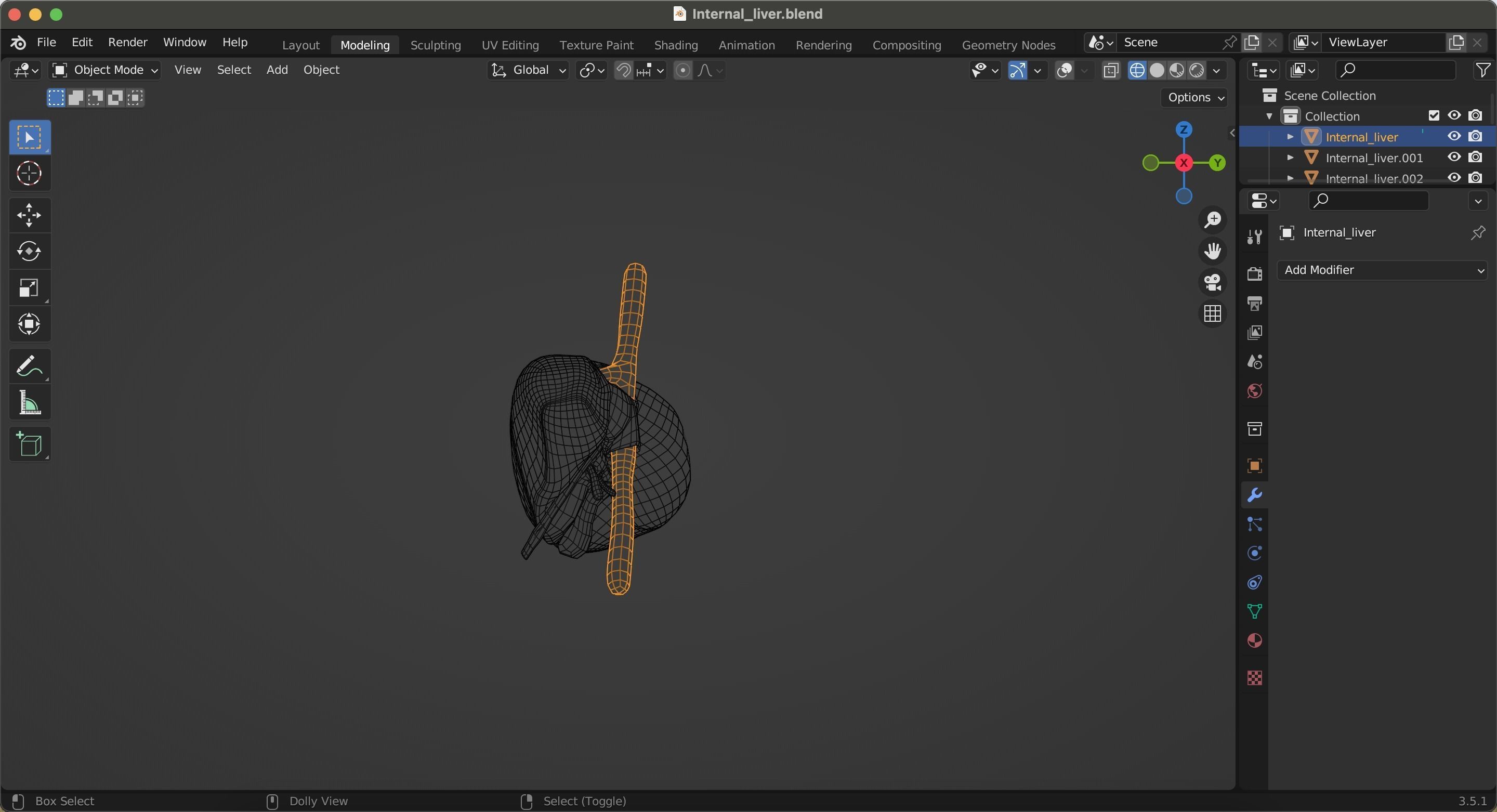 Internal Liver Low-poly 3D model_35