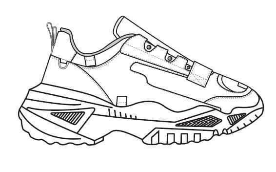 Sneakers Height Increasing White Black Autumn Chunky Shoes Low-poly 3D model_6