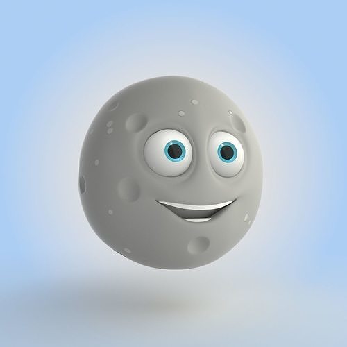 Cartoon Moon 3D model