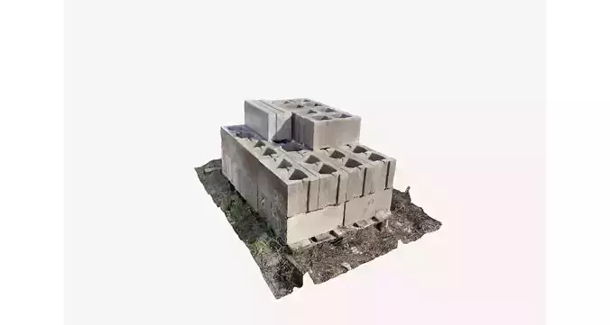 A pallet of cinder blocks