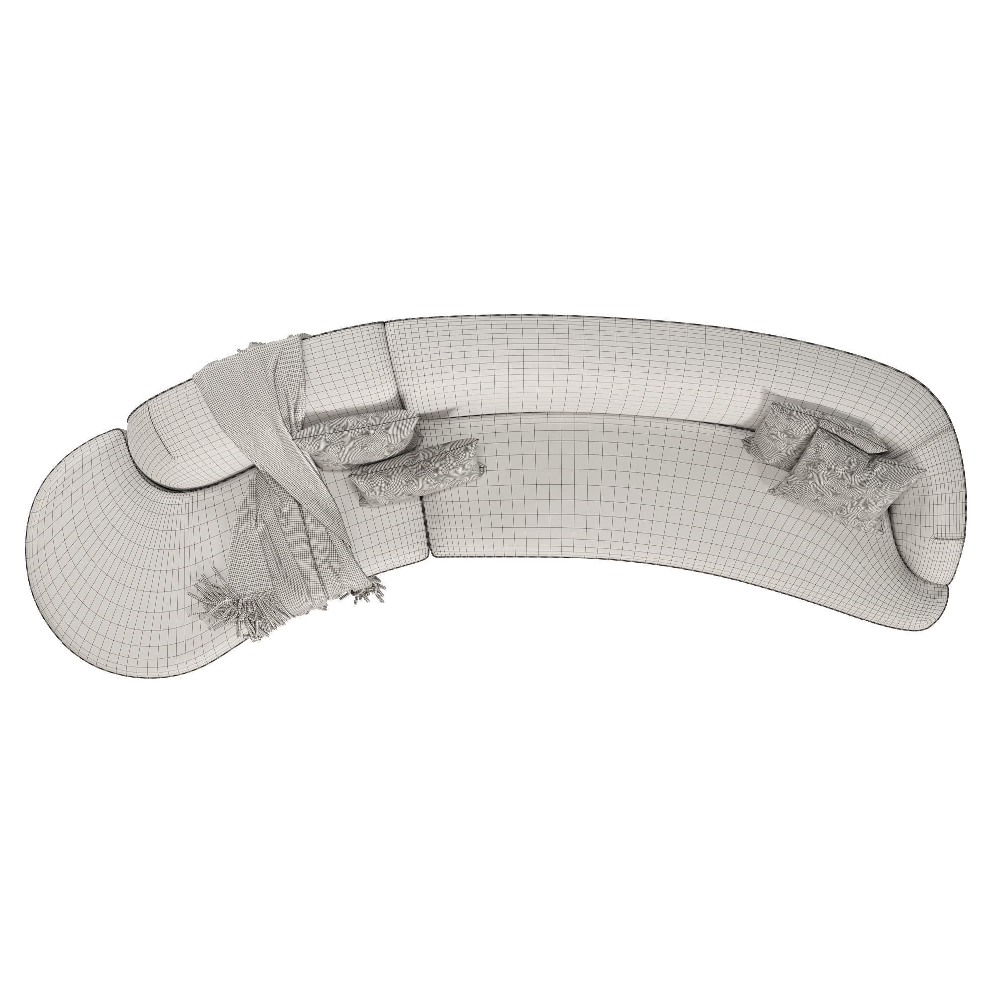 Reya Curved Sectional Sofa 3D model_5