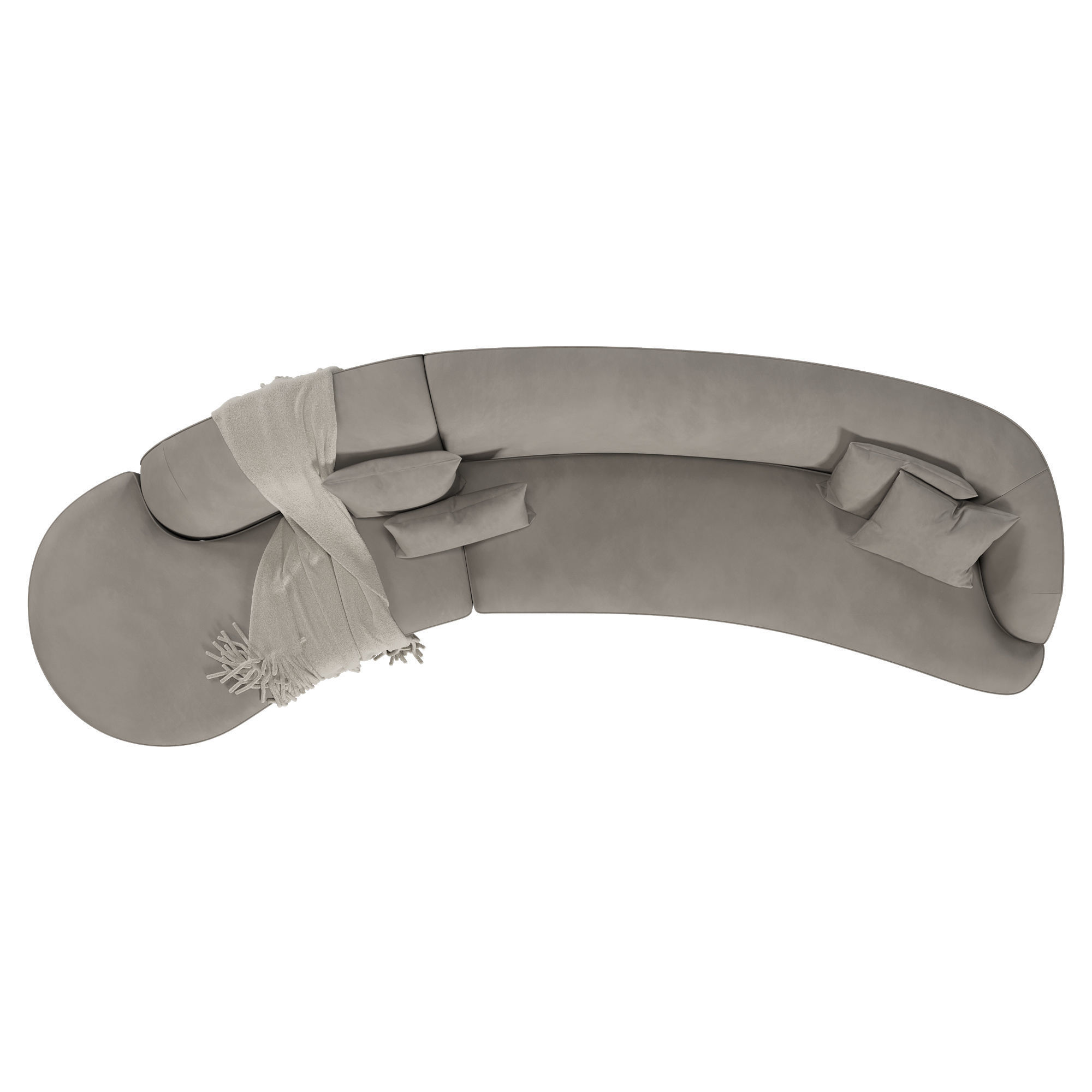 Reya Curved Sectional Sofa 3D model_4