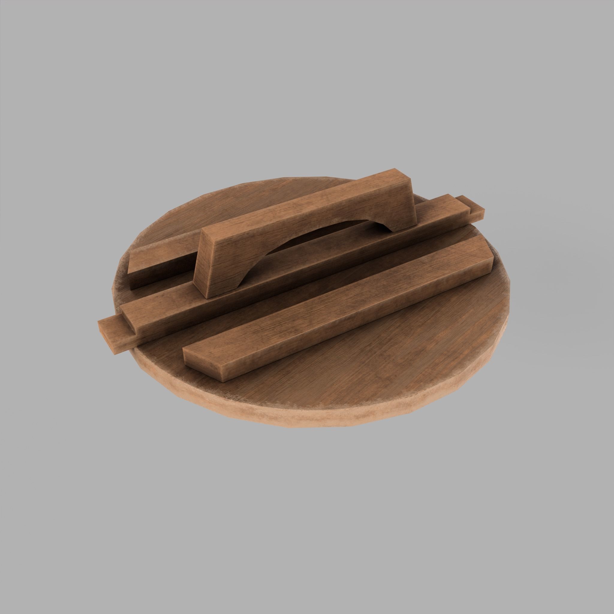 Wooden Barrel Pickles Village Low-poly 3D model_4