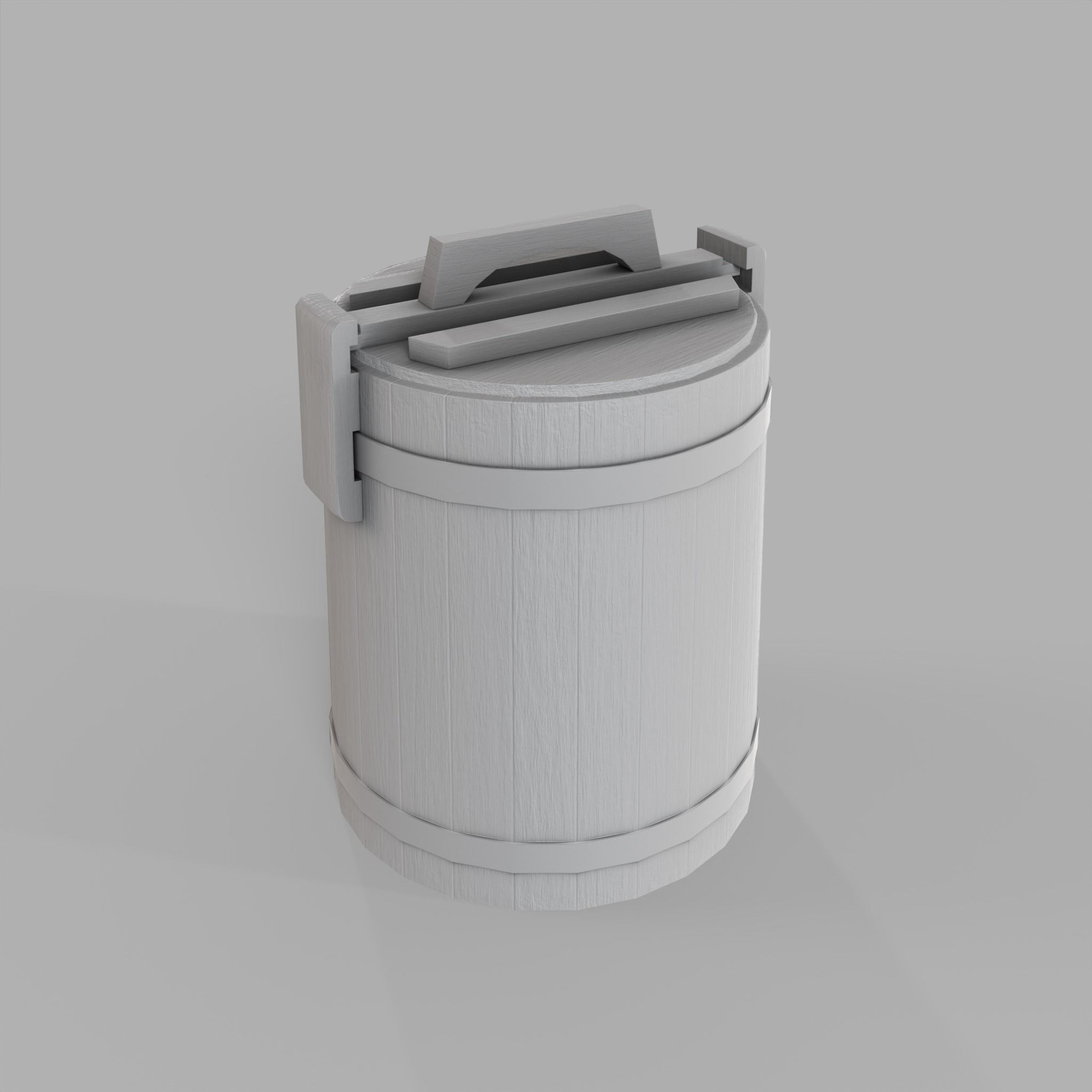 Wooden Barrel Pickles Village Low-poly 3D model_6