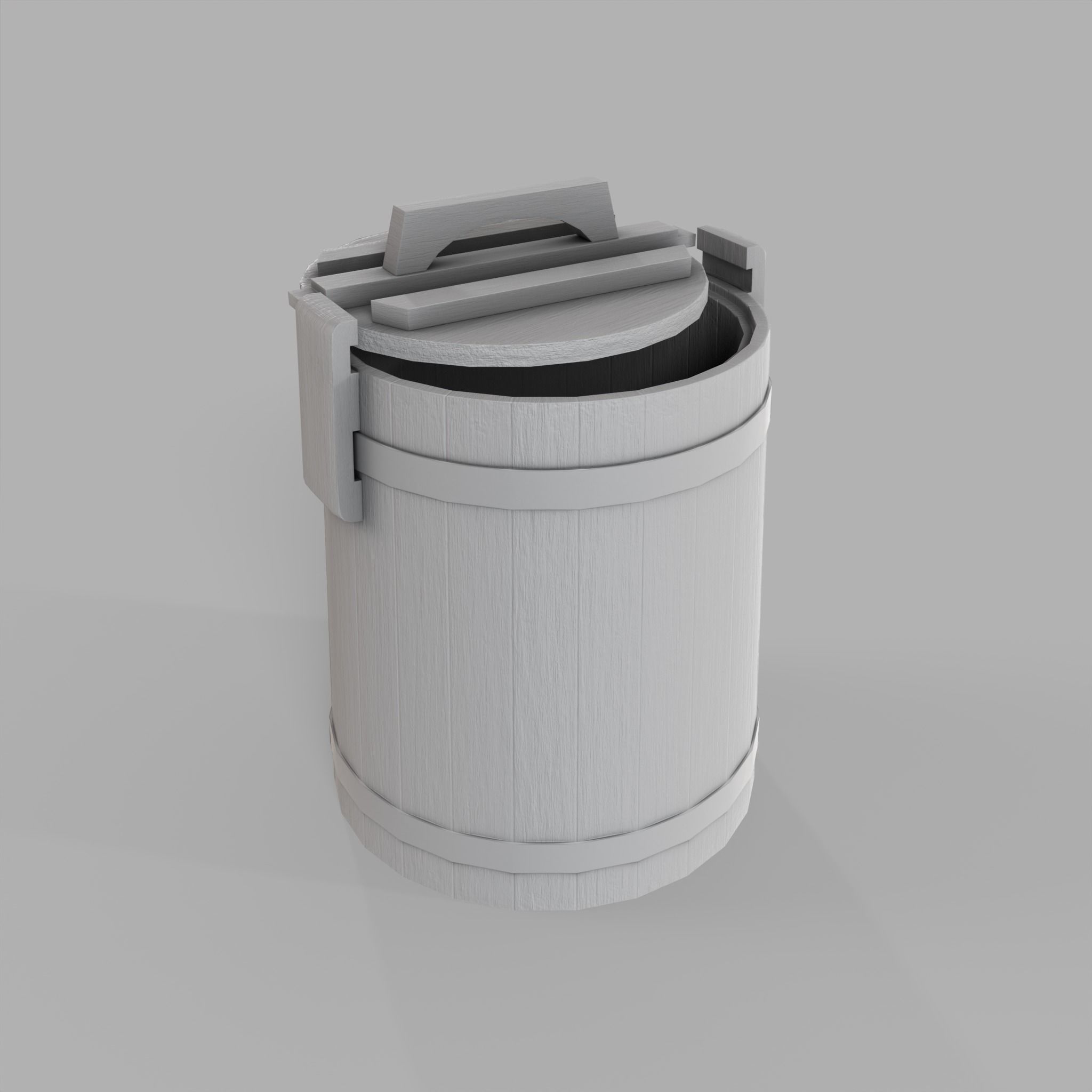 Wooden Barrel Pickles Village Low-poly 3D model_8