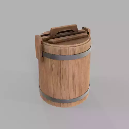 Wooden Barrel Pickles Village Low-poly 3D model