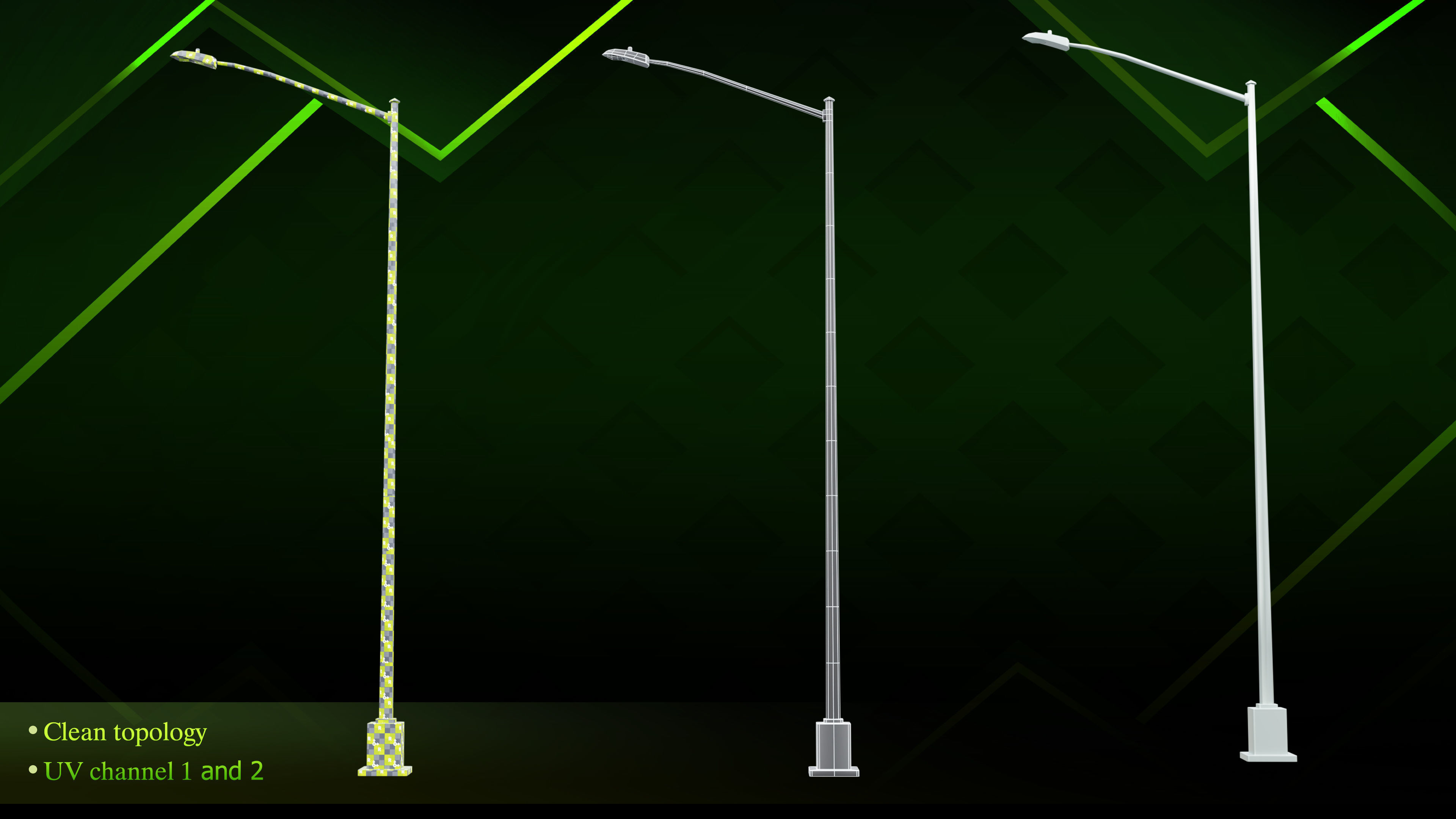 20 lamp post Low-poly 3D model_18