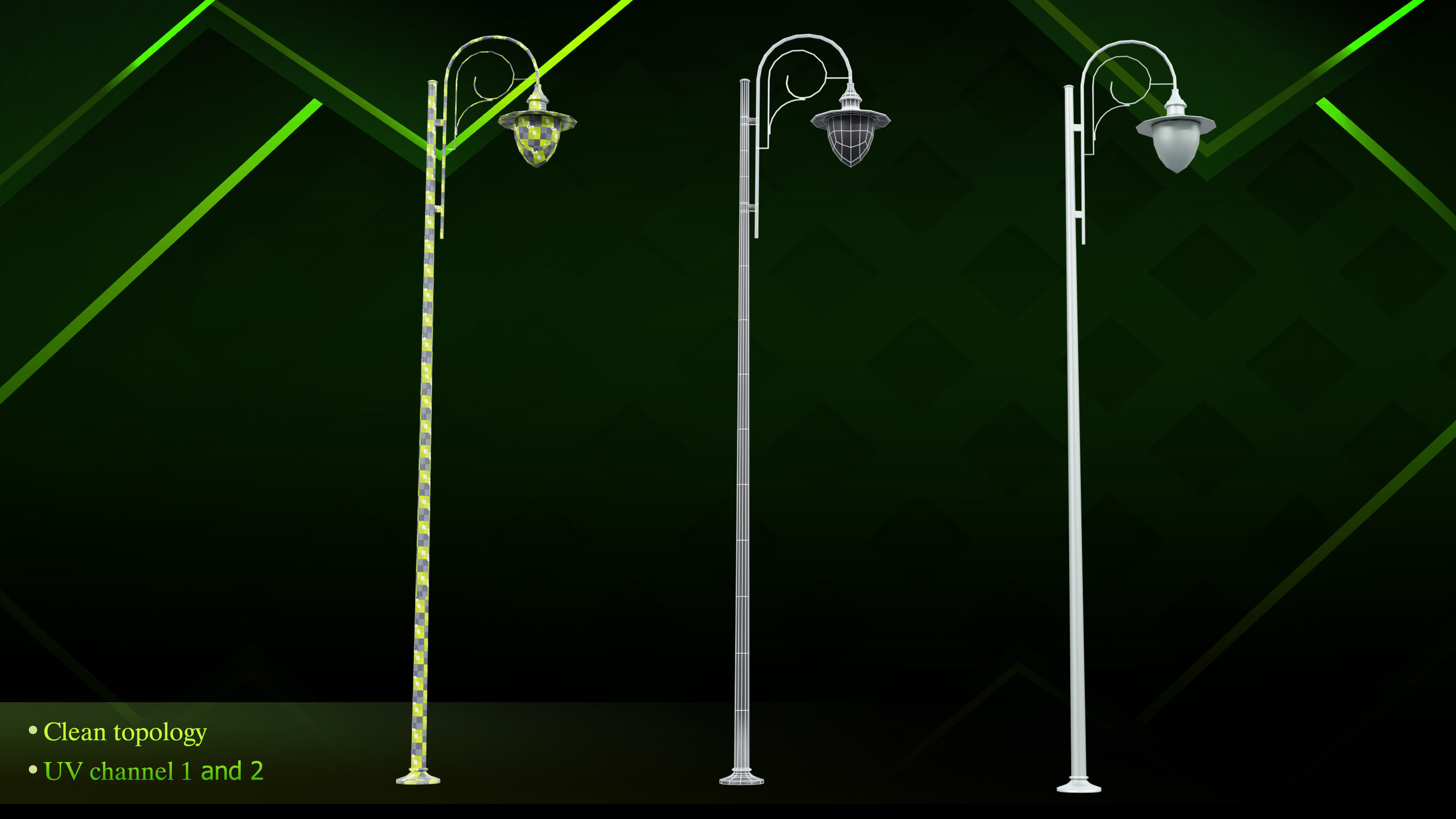 20 lamp post Low-poly 3D model_15