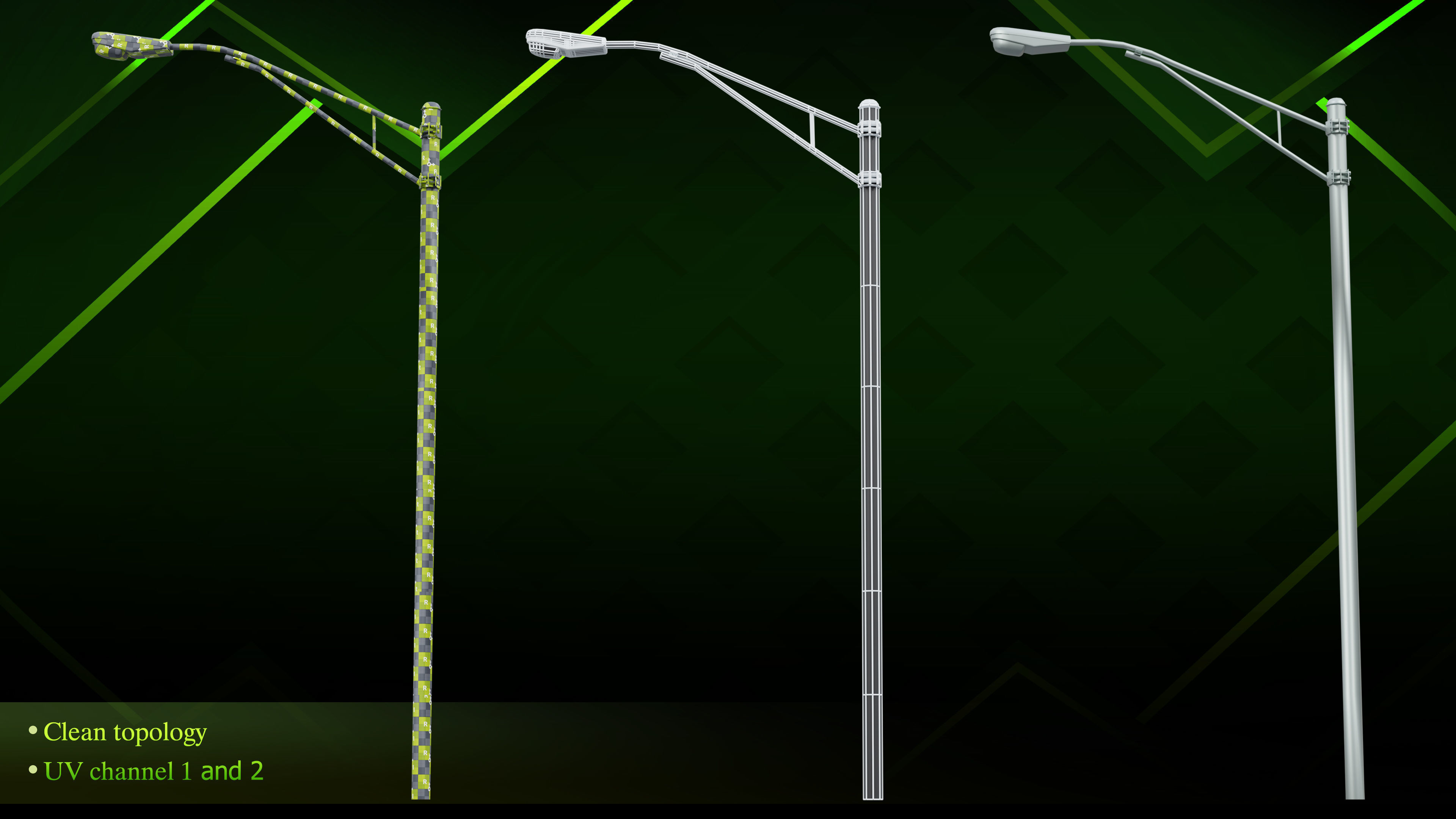 20 lamp post Low-poly 3D model_22